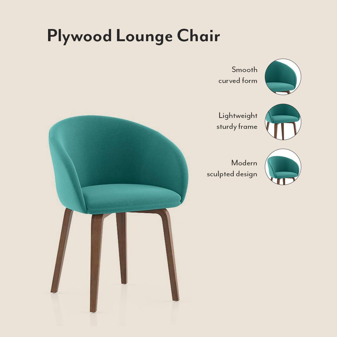 Atlas Crest Solid Wood 6 Seater Dining Table with 6 Meryl Lounge Chair