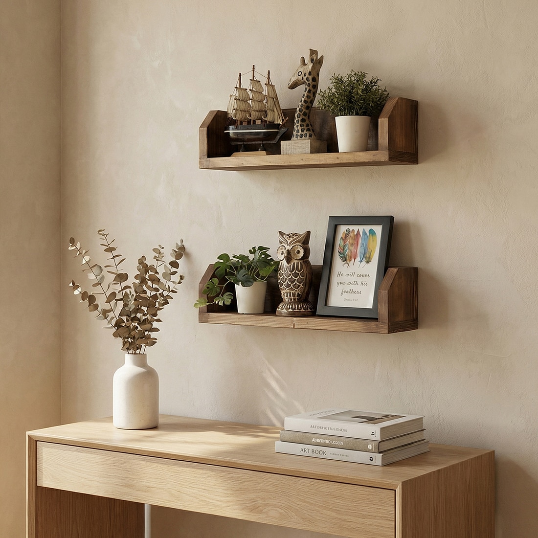 Diego Wooden Wall Shelf Organiser - Symplify
