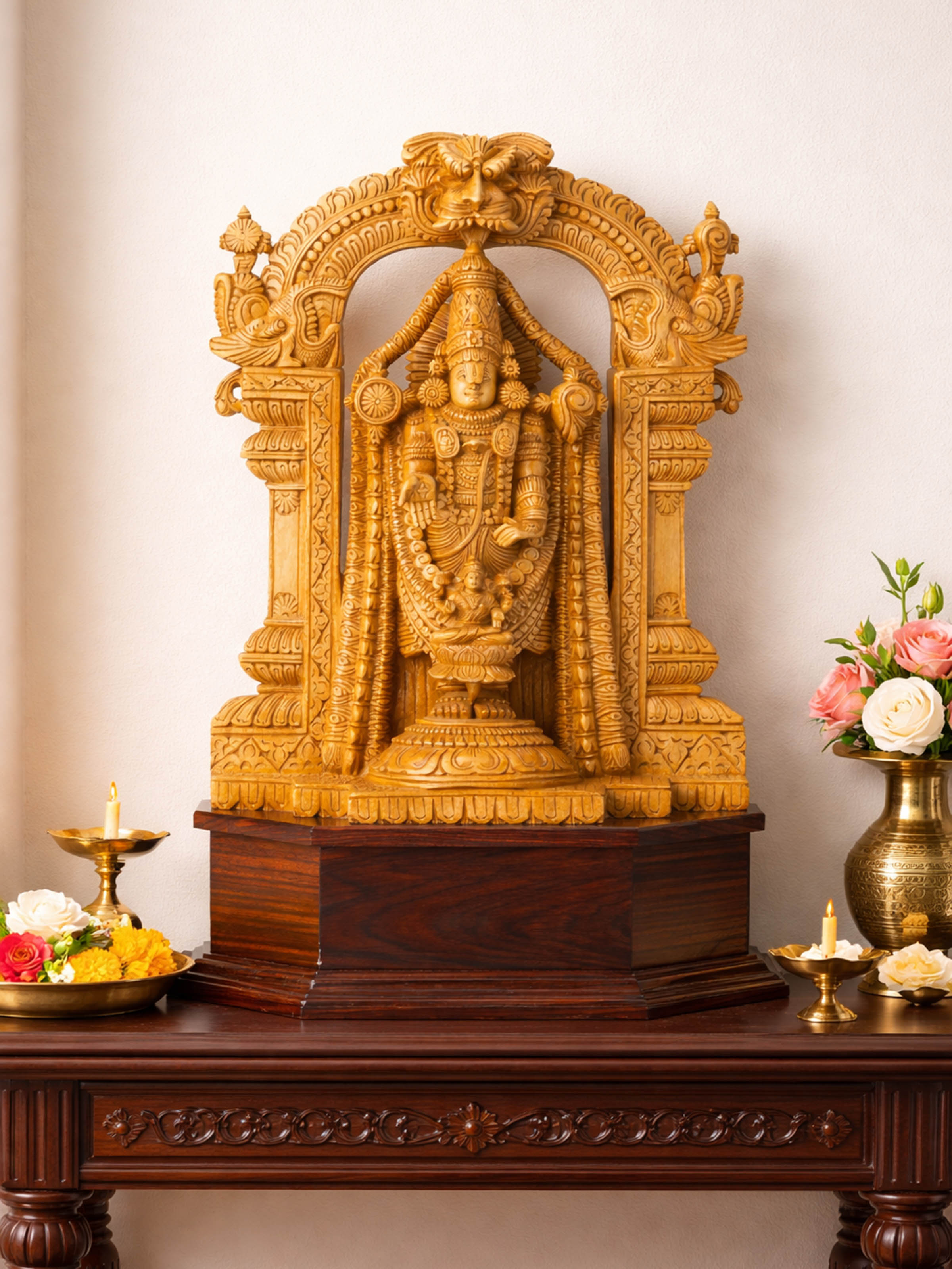 Wood Carved Balaji Idol