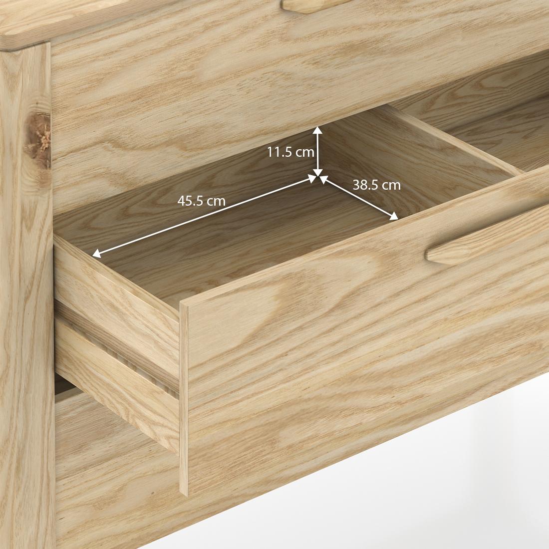 Faye Solid Wood Chest Of Drawers In Natural White Ash Finish