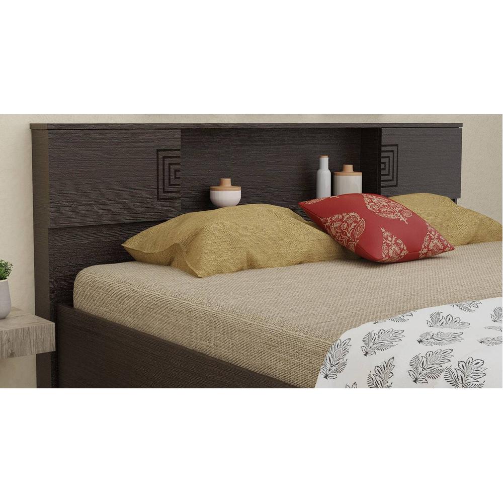 Aidos Solid Wood King Size Drawer Storage Bed In Melamine Finish