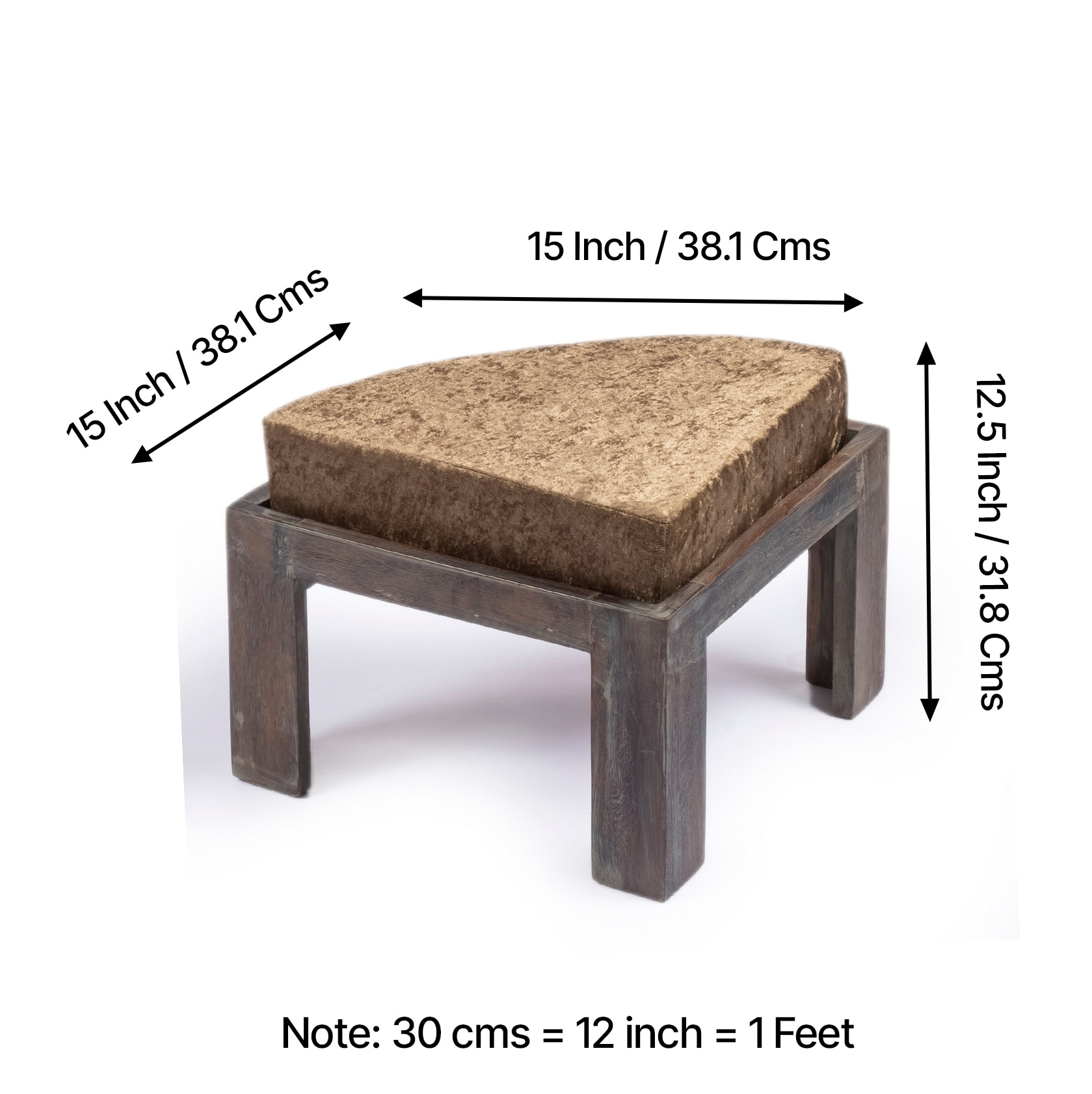 Nashville Sheesham Wood 4 Seater Coffee Table Set In Antique Grey Finish Green Sparkle Velvet Cushion