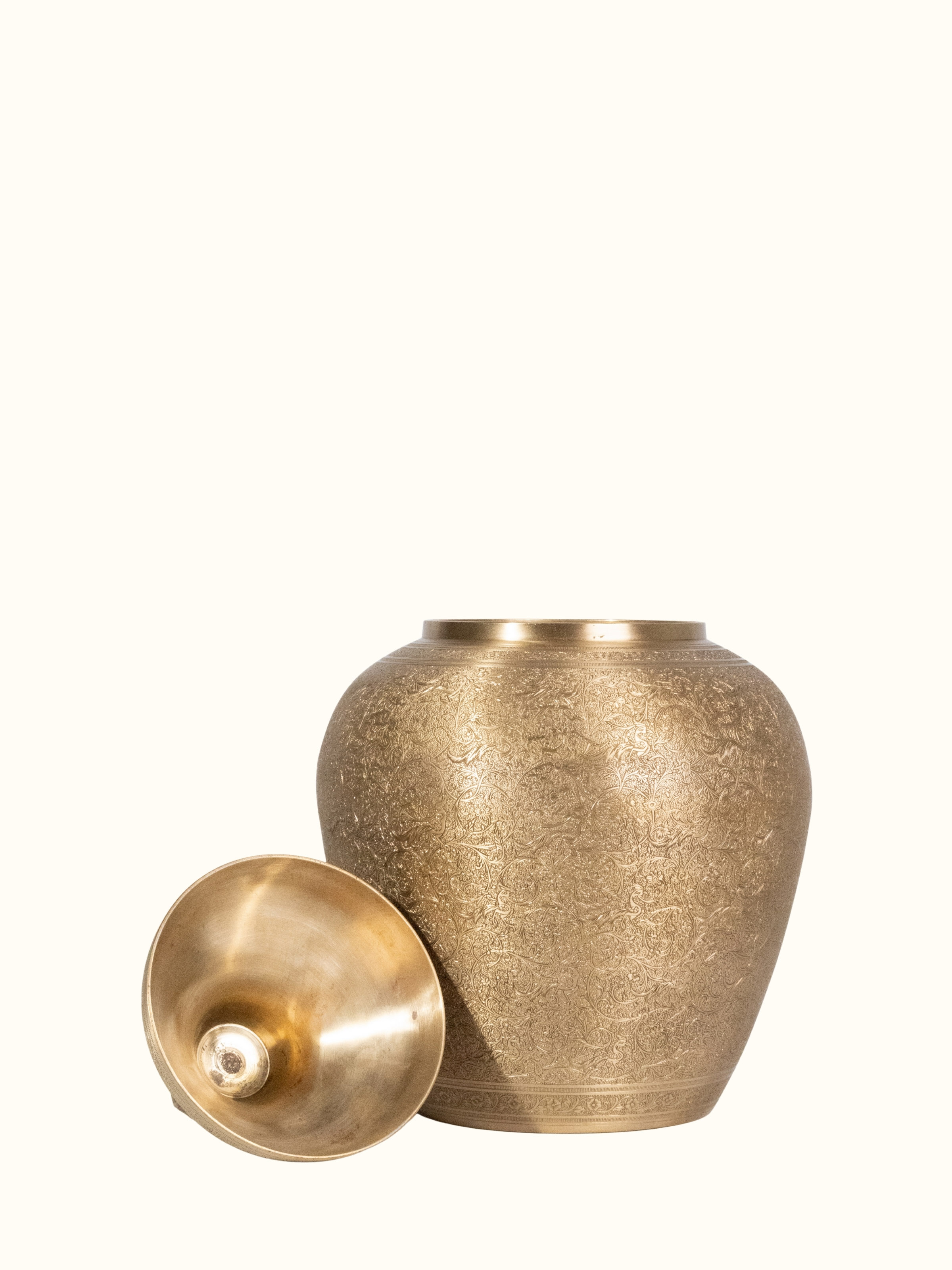 Detail shot of Brassware Decorative Temple Jar