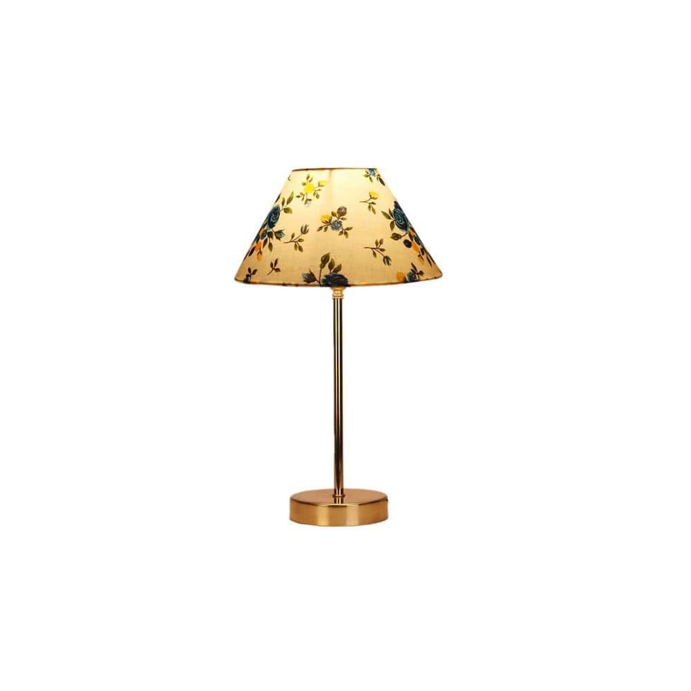 Multicolor cotton with Metal Gold Table Lamp