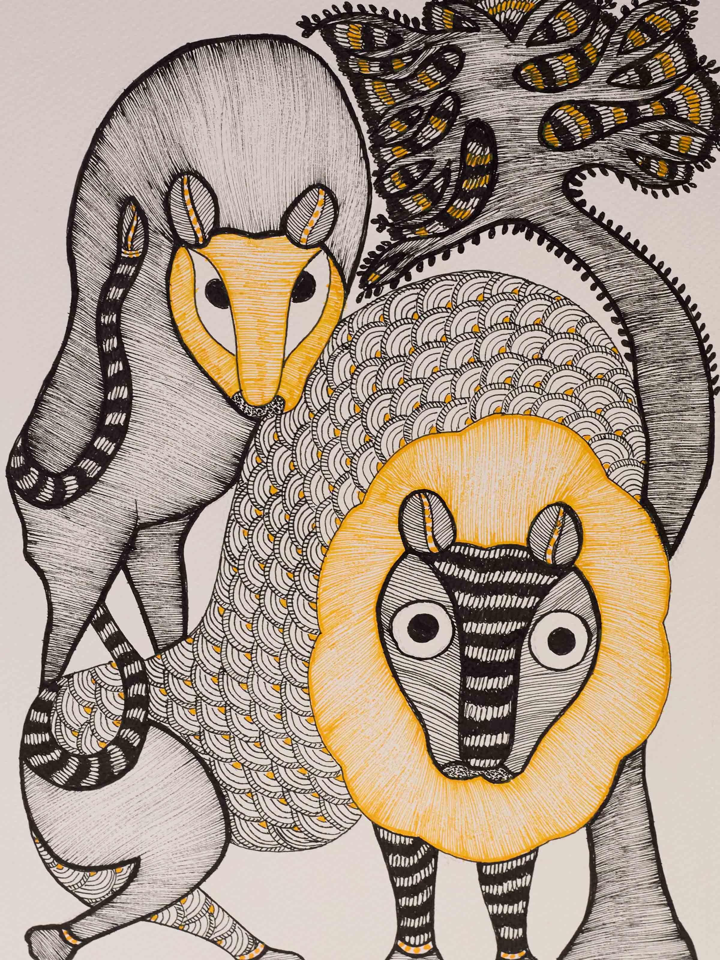 Guardians Of The Forest Gond Art