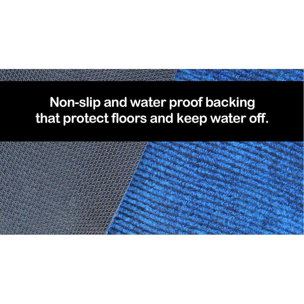 Shelby Blue Solid Fabric 24x16 inches Anti-Skid Bath Mat