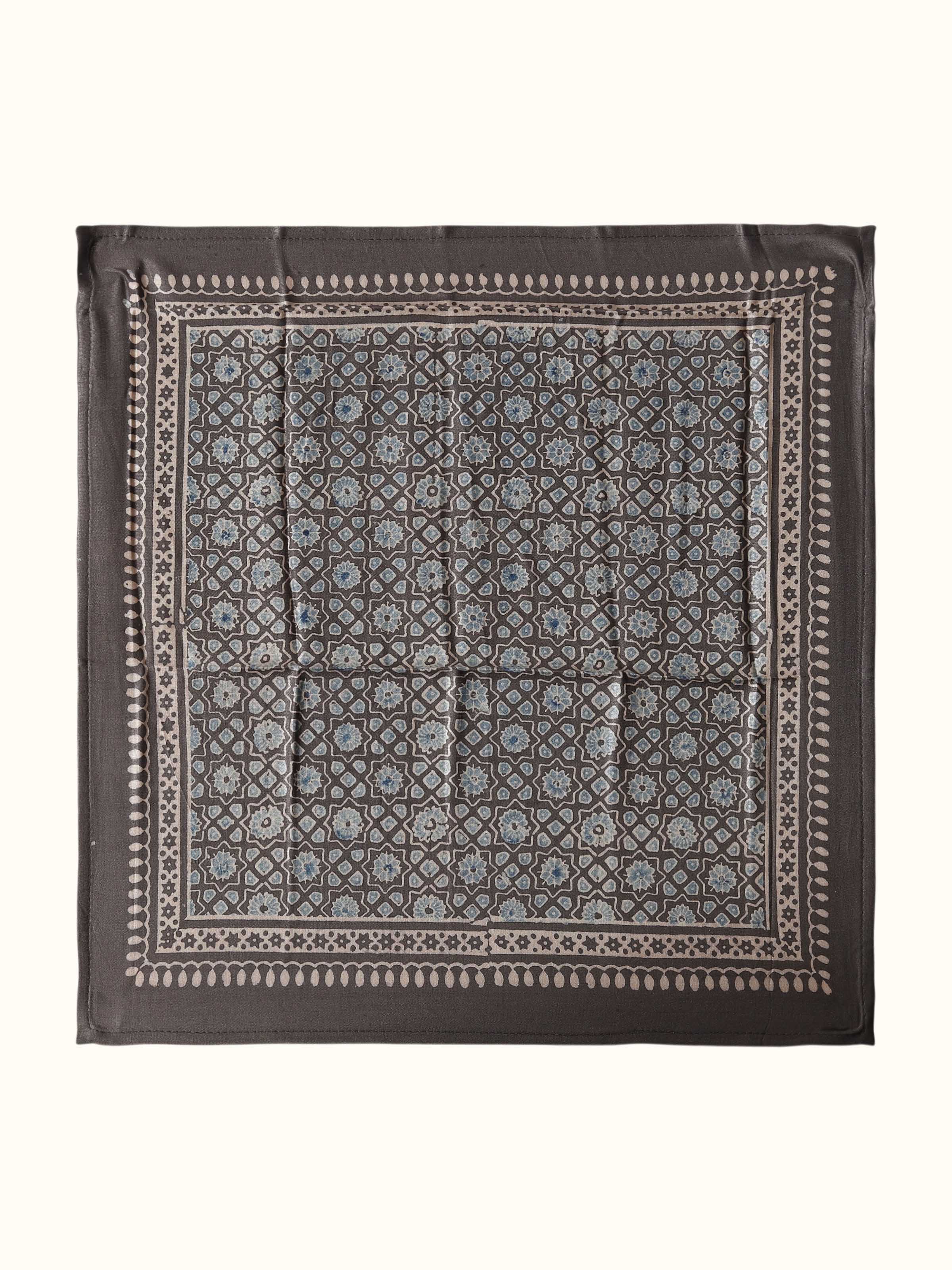 Assorted Silk Ajrakh Block Printed Pocket Squares Gift Set (3Pcs)