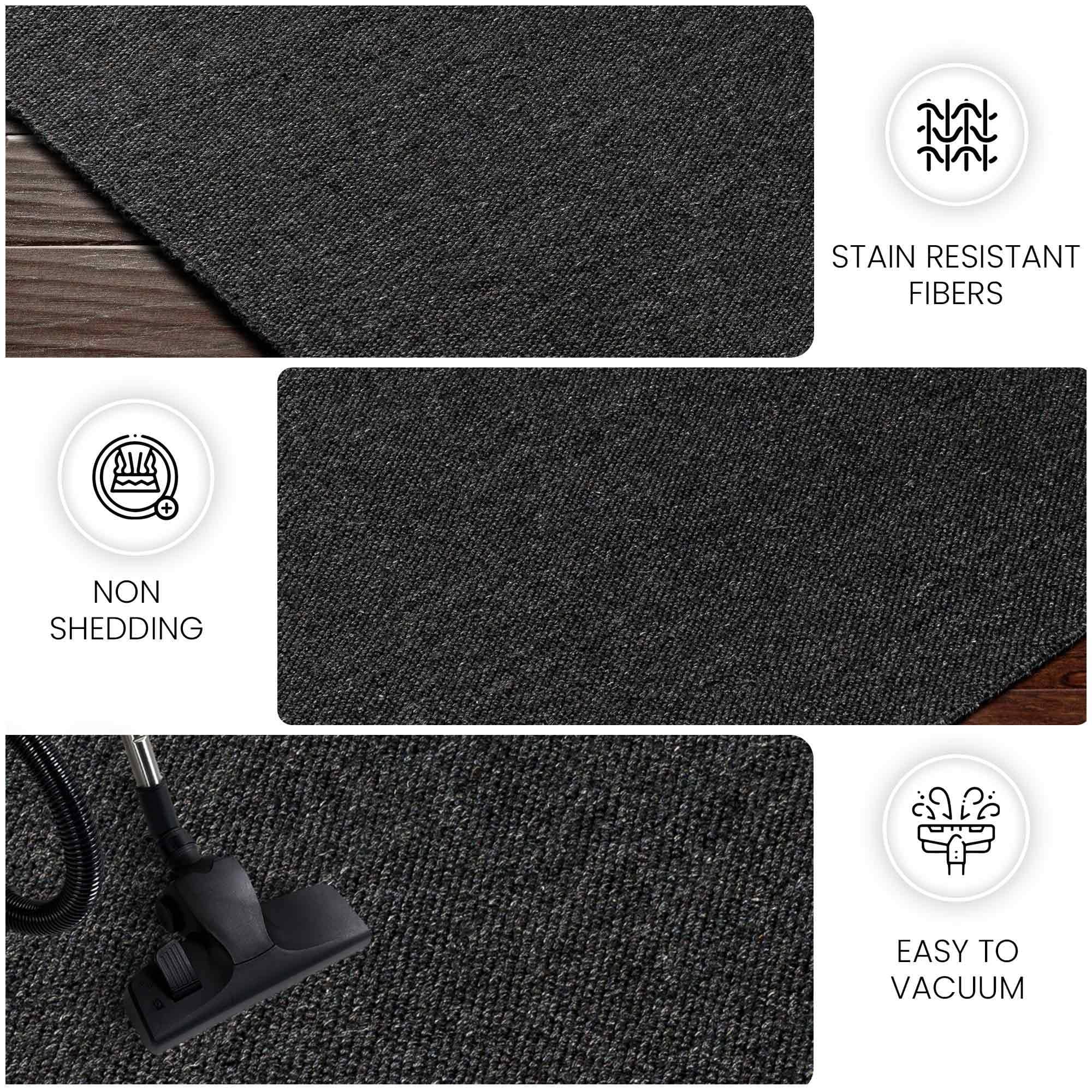 Black Solid Pet Yarn 5x7 Carpet