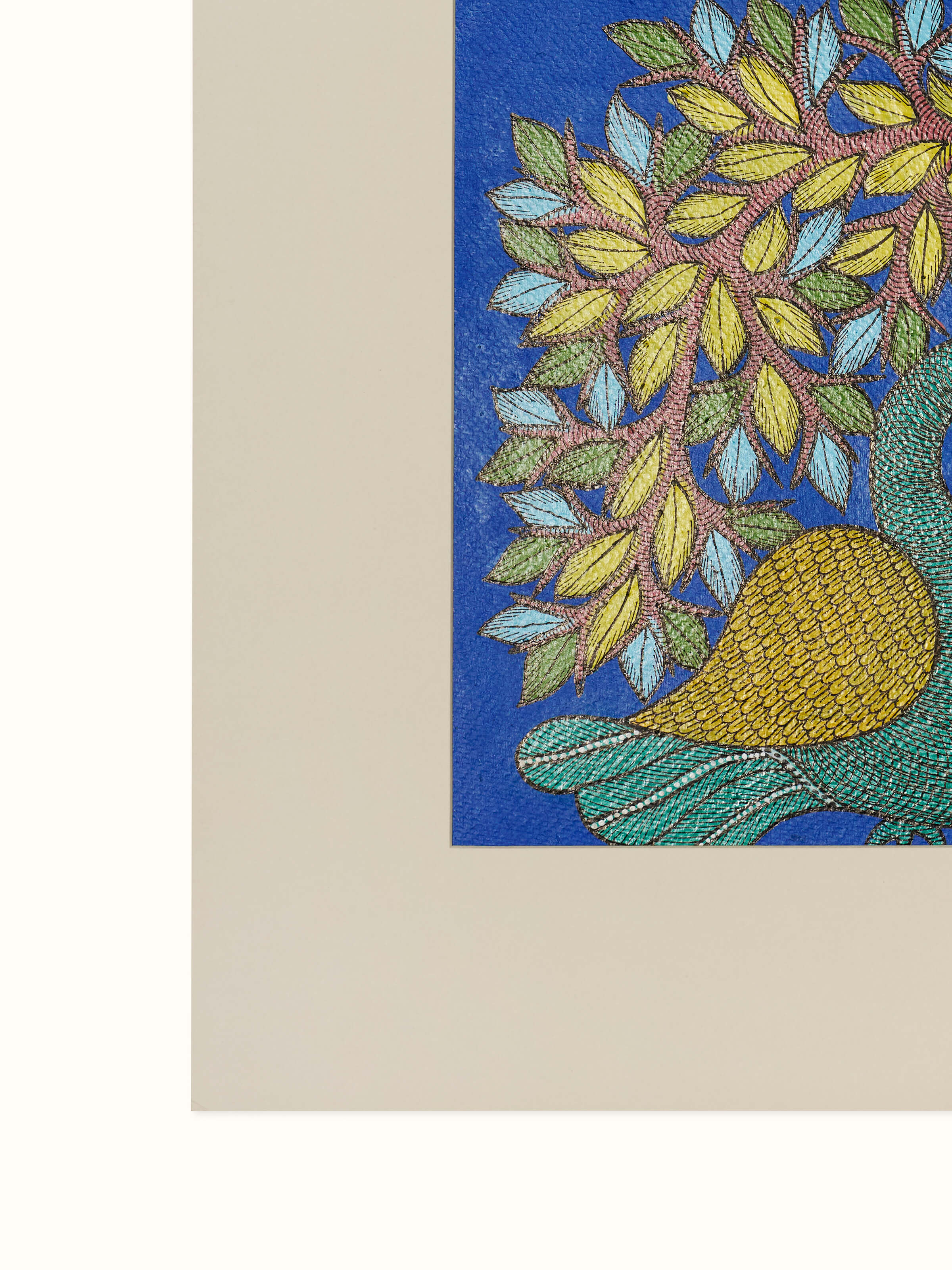 Feathered Mirror Gond Art