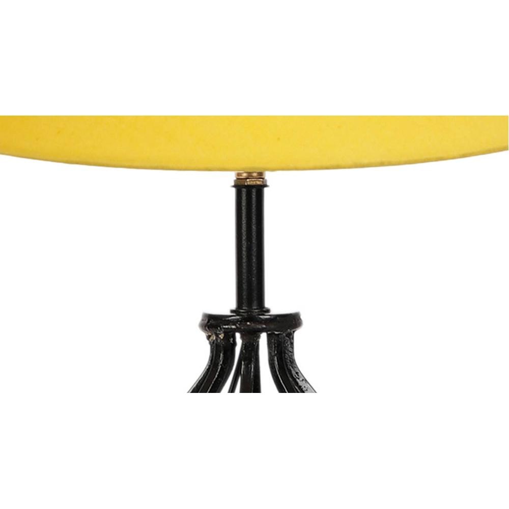 Camryn Yellow cotton Table lamp with Iron Base