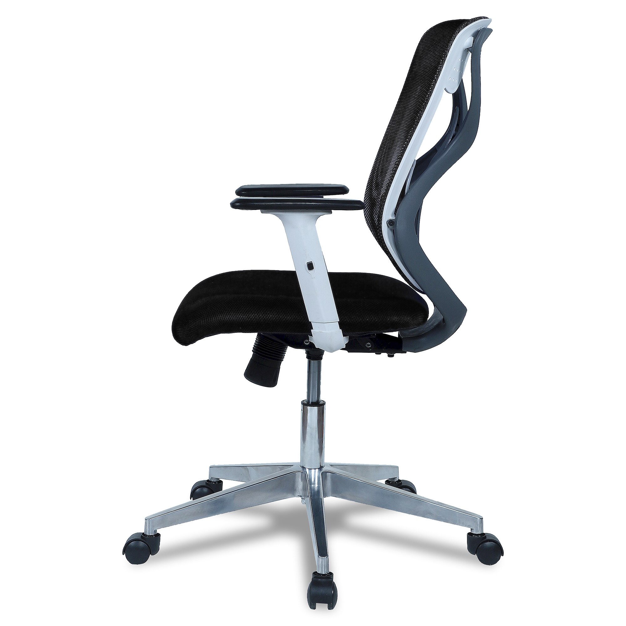 Wiwngas Mid Back Ergonomic Chair in Black Colour