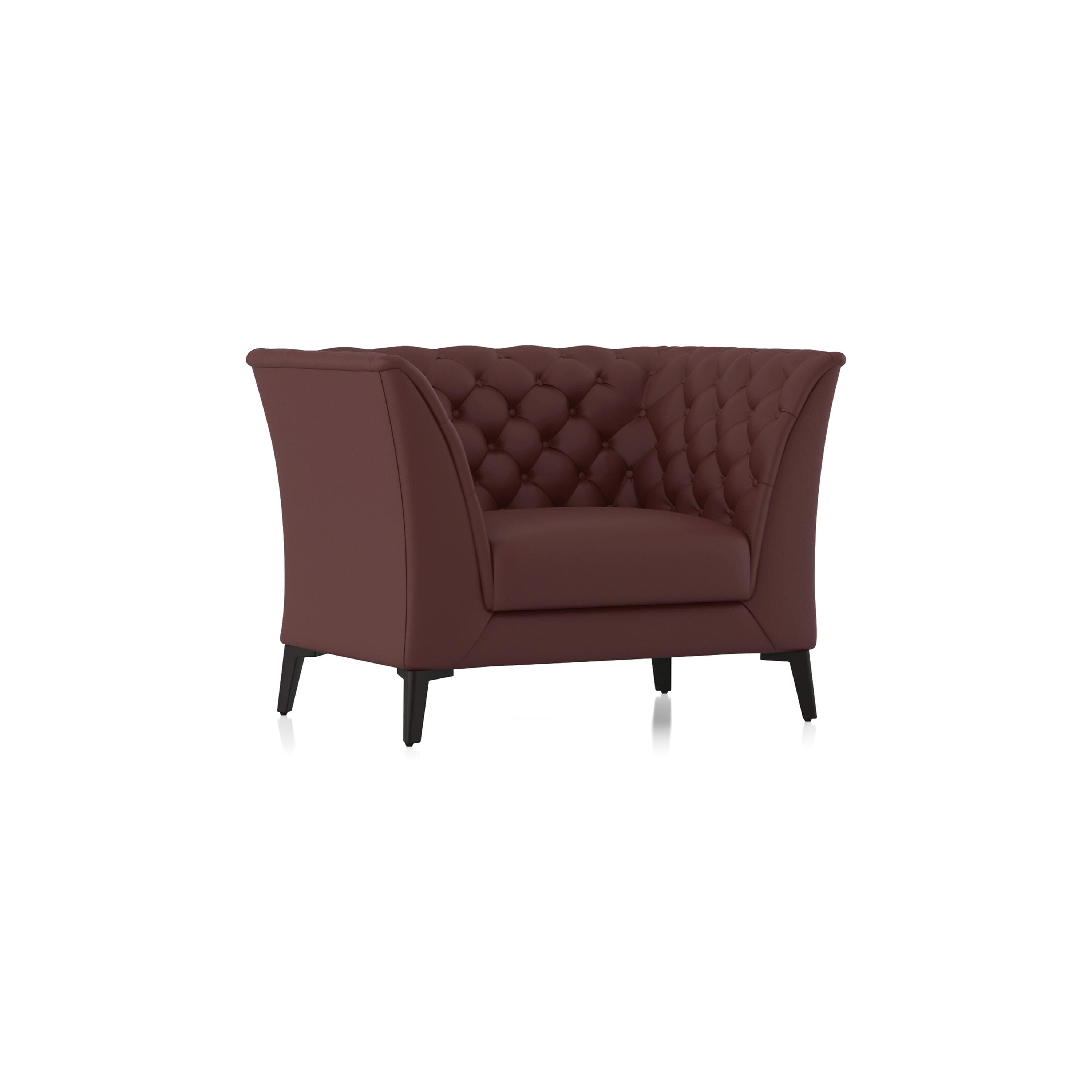 Weston 1 Seater Half Leather Sofa In Bordeaux Italian Leather