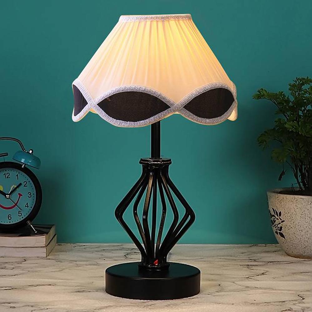 Charli Vintage Multicolor Shade Table lamp with Iron Base - Devansh