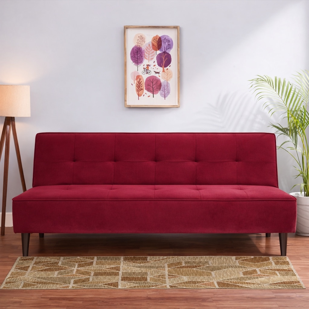 Palermo 3 Seater Sofa Cum Bed In Maroon Colour