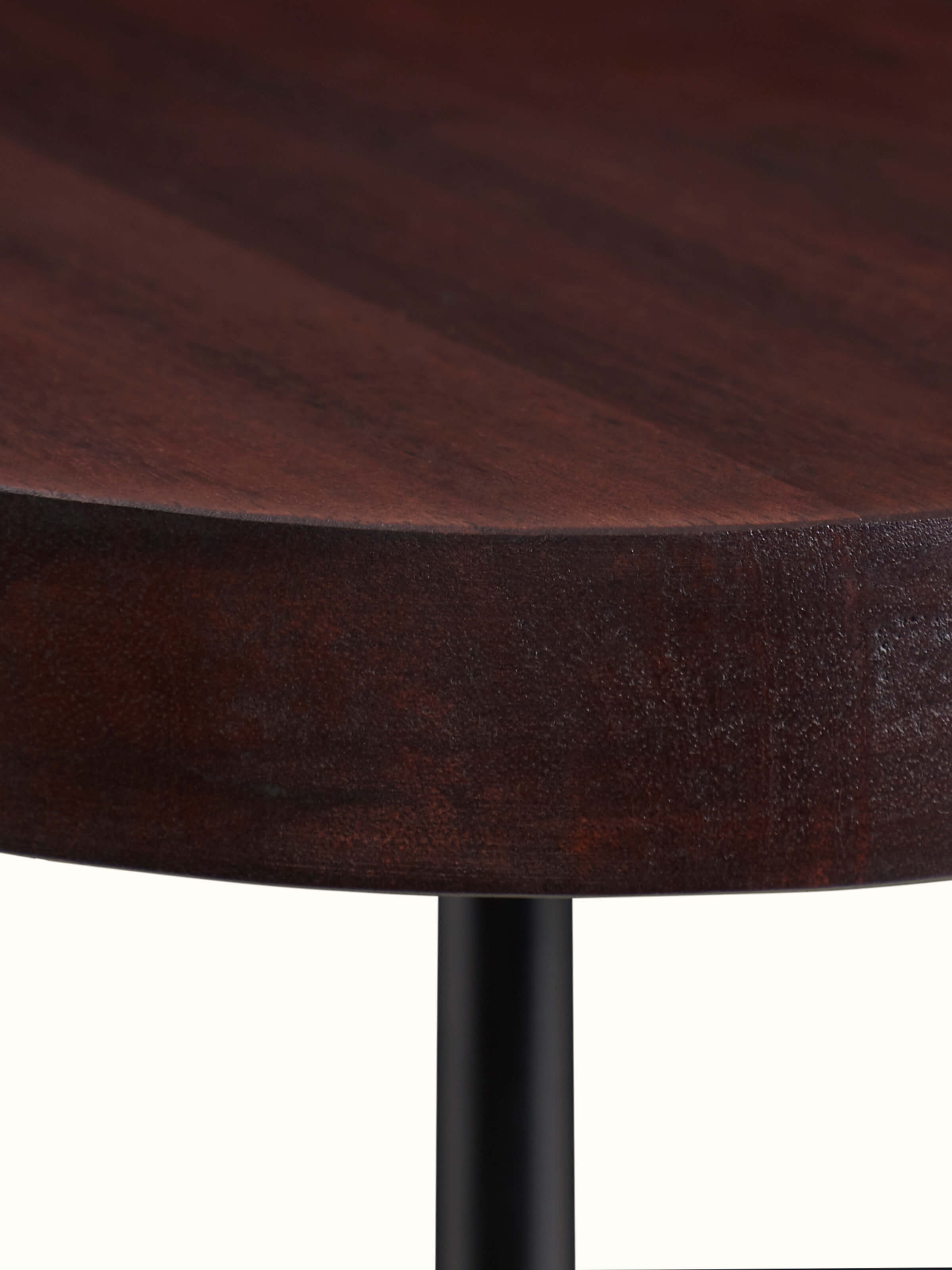 Marble Stone Carving Walnut Finish End & Side Table