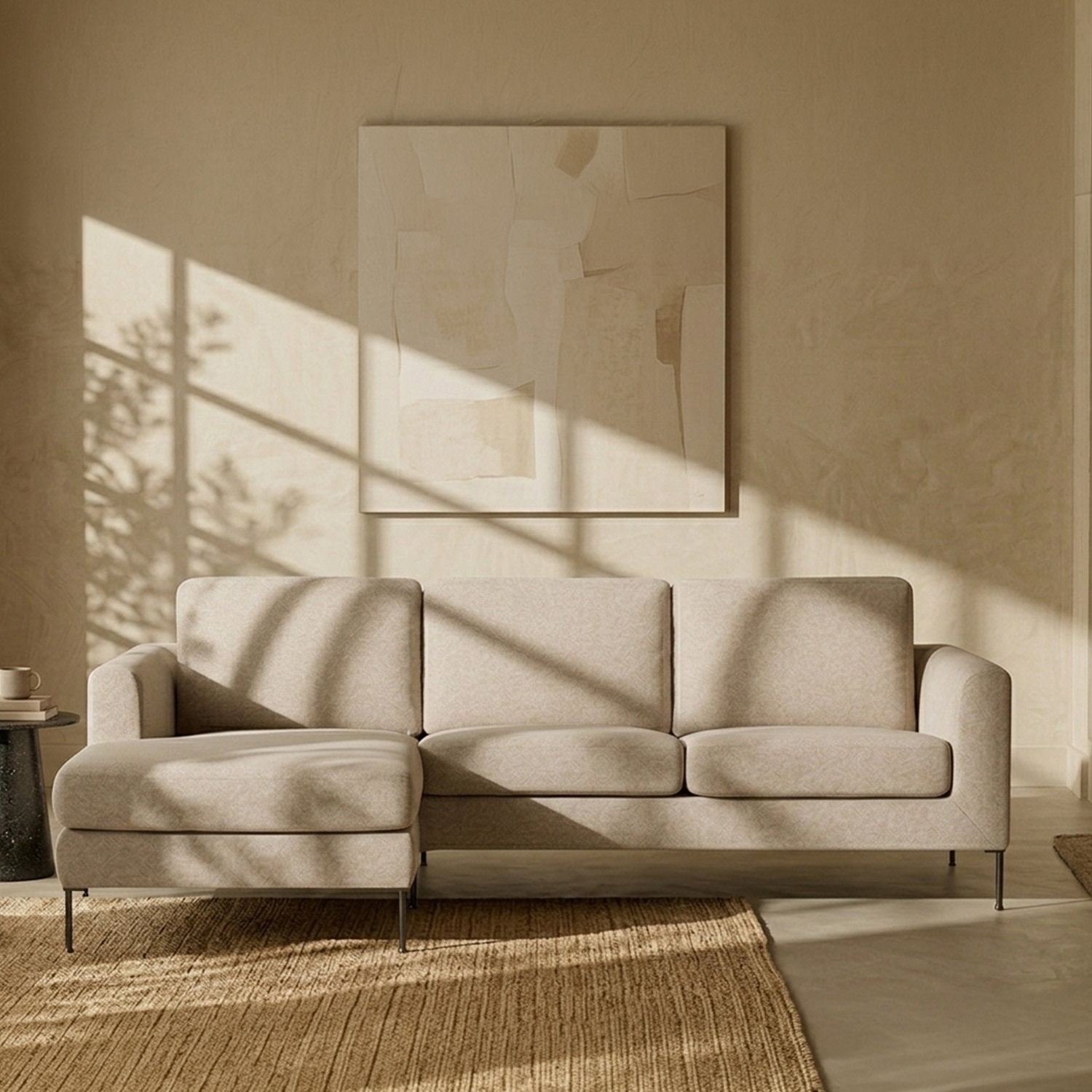 Modernelegance Wood Right Aligned 3-Seater With Upholstery Non Storage Sofa In White Colour - Nestroots
