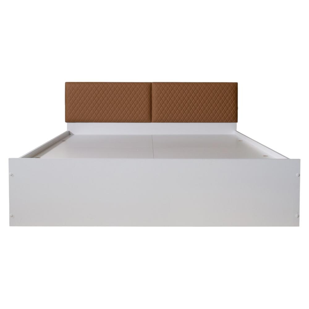 Franceska Engineered Wood Queen Size Bed In White Finish