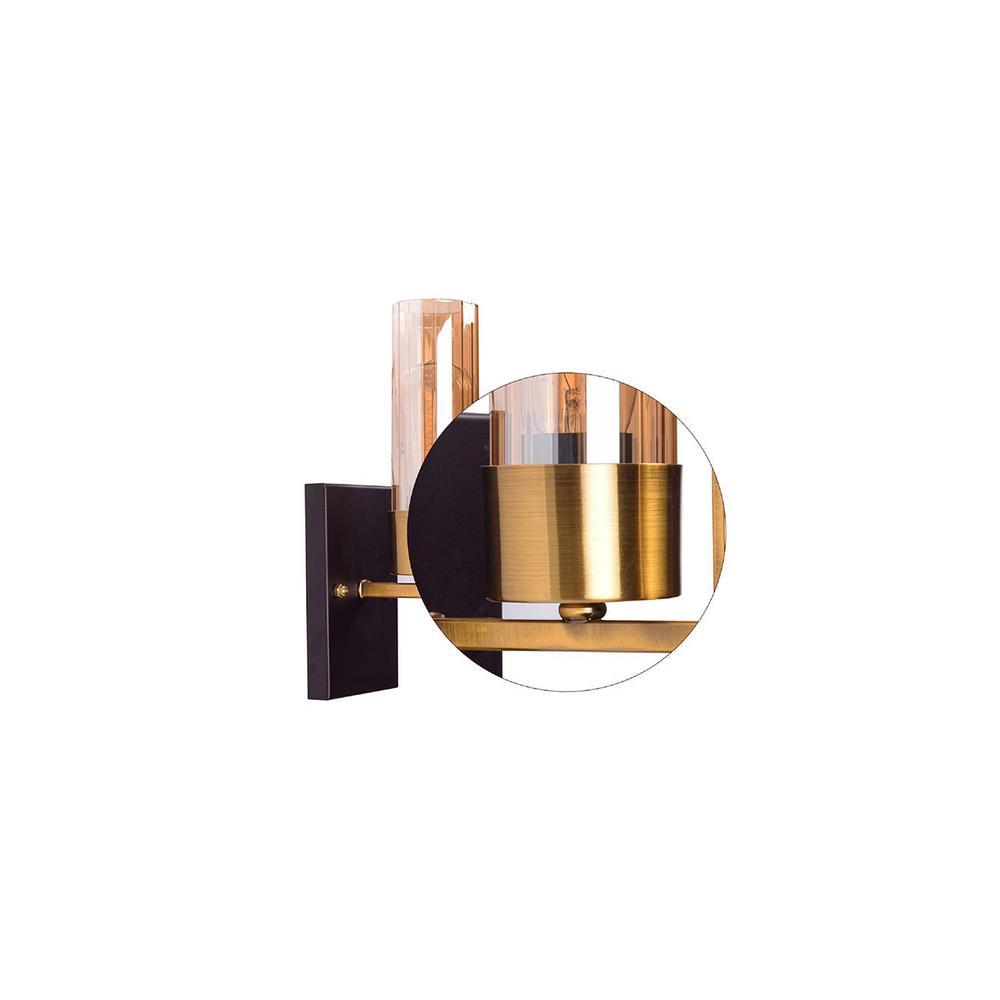 Brass Grove Amber Glass Wall Light