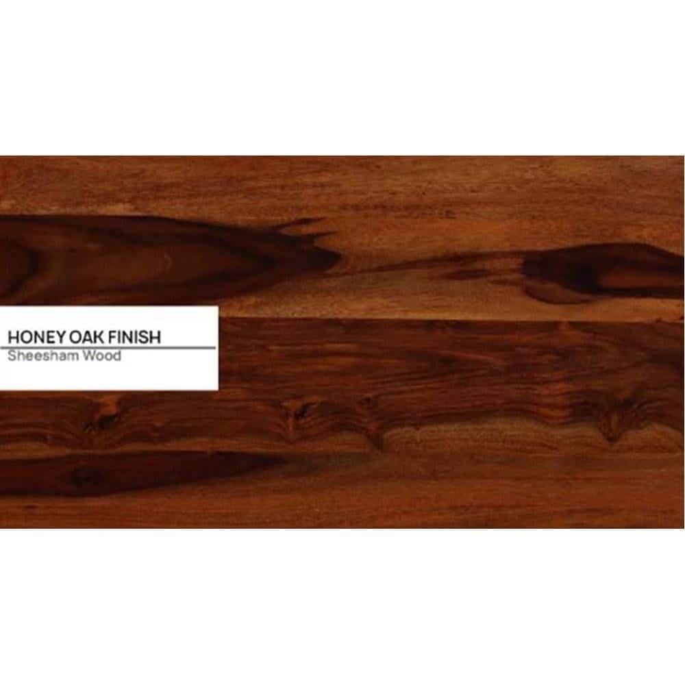 Orian Solid Wood Queen Size Non Storage Bed In Honey Oak Finish