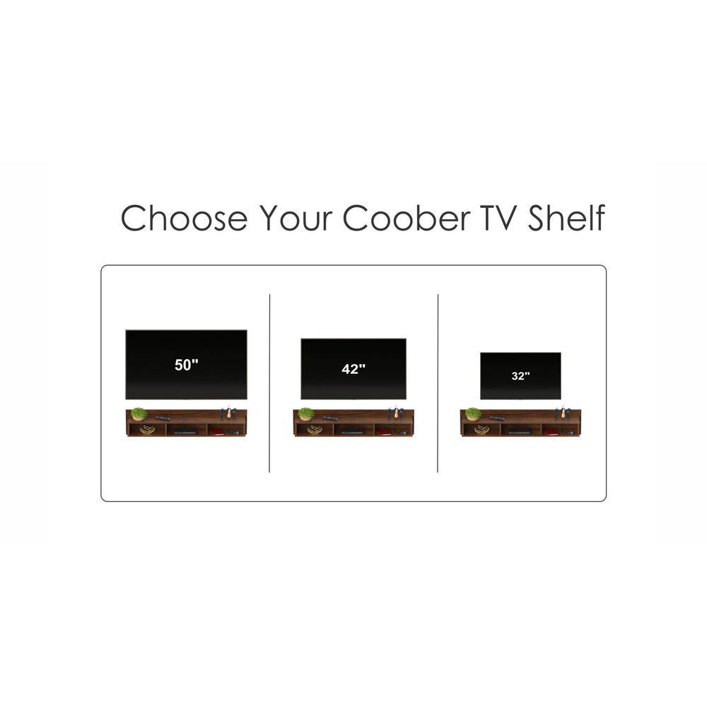 Coober Engineering Wood Wall Mount TV Entertainment Unit Set Top Box Stand/TV Cabinet with Shelves for Books & Décor Display Unit Large Upto 42 Inches (Brown Maple)