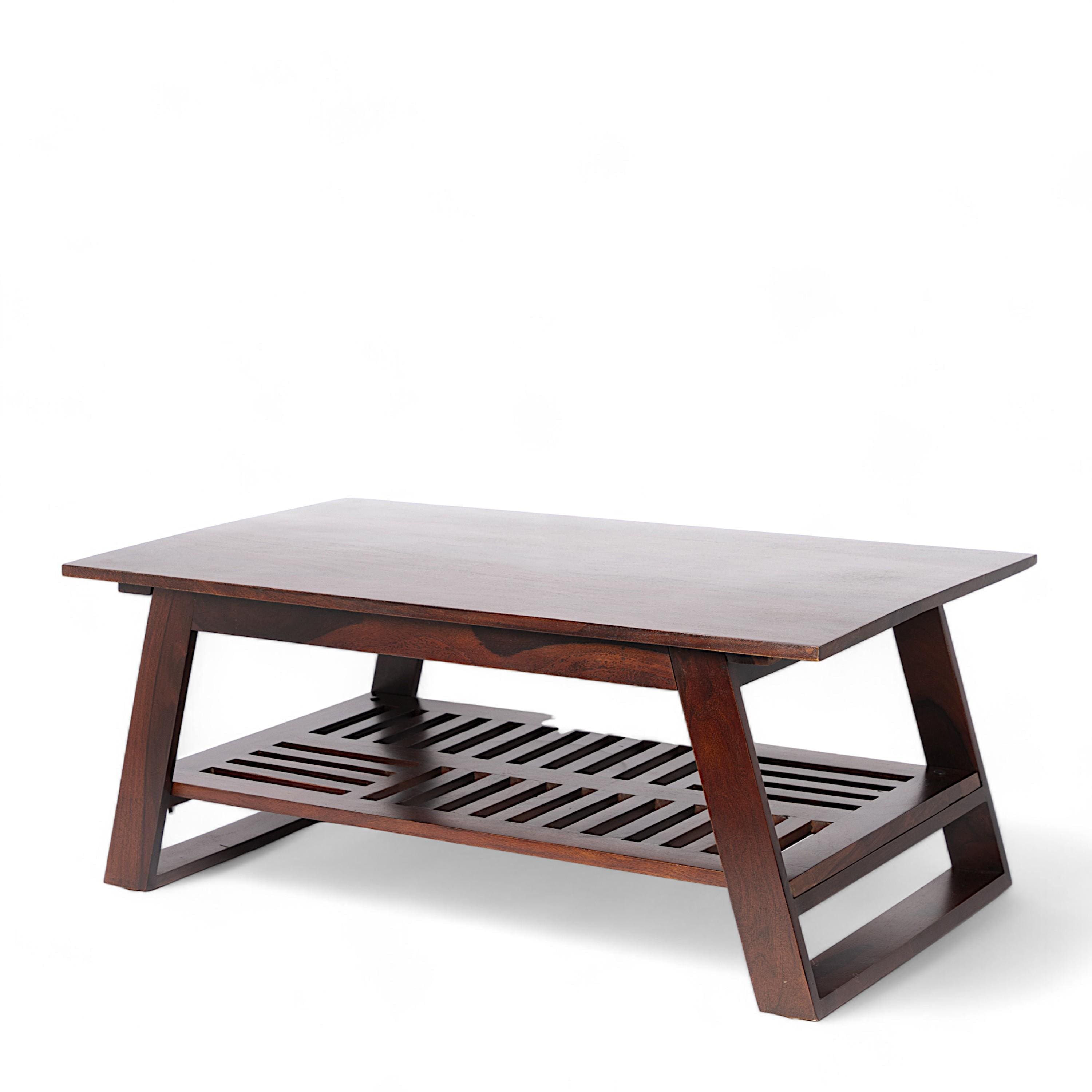 Alison Sheesham Wood Coffee Table In Walnut Finish