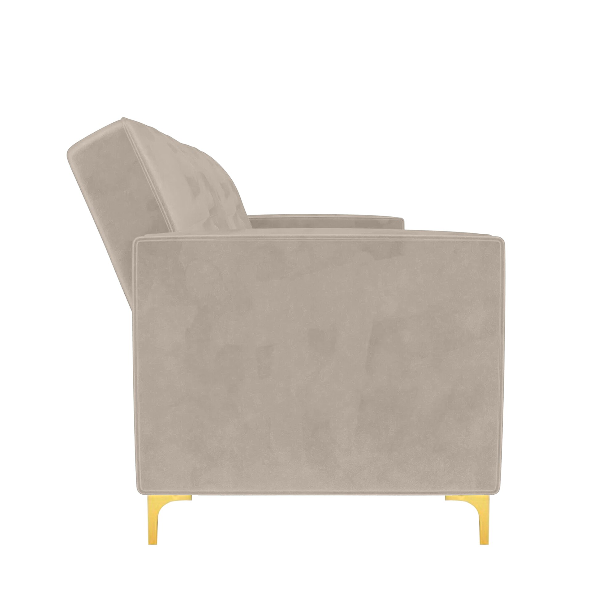 Novelle 3 Seater Velvet Sofa Cum Bed in Cream colour