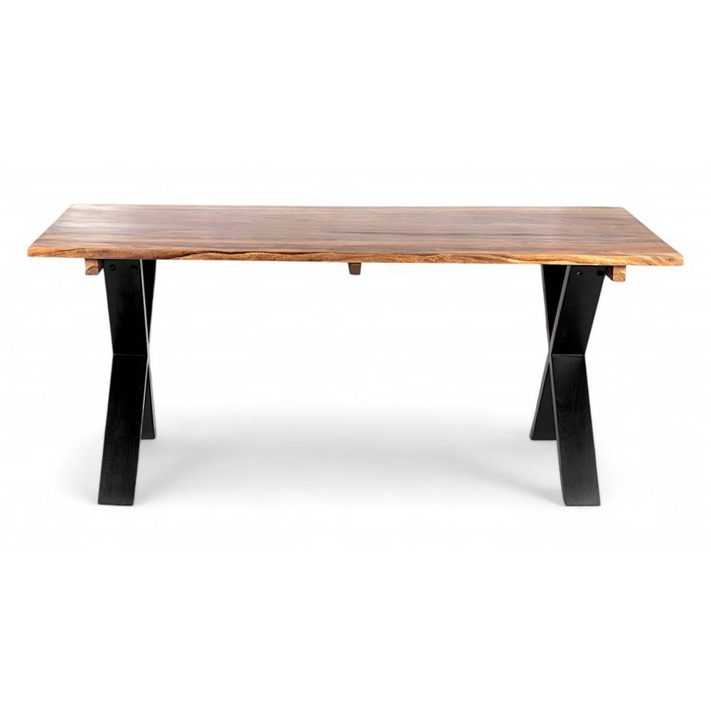 Rosslyn Sheesham Wood Contemporary Dining Table In Teak Finish