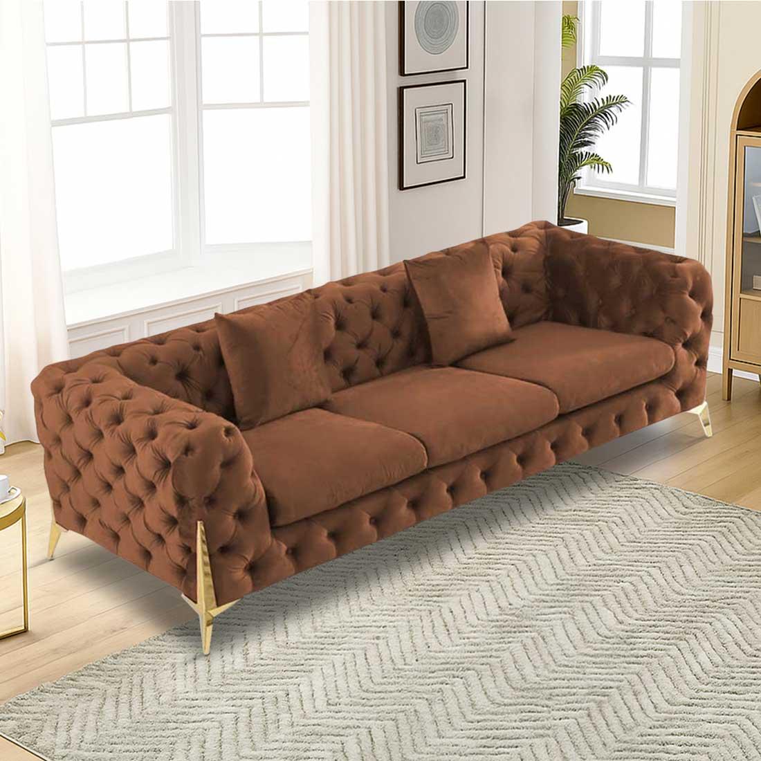 Norman Fabric Sofa - Brown