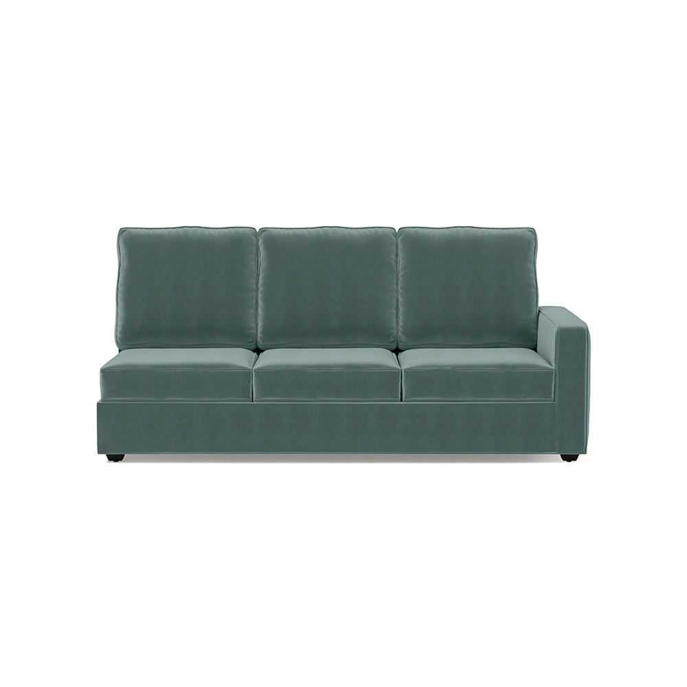 Apollo Sofa (Colour : Dusty Turquoise Velvet, Cushion : Soft, Back Type : High Back, Seating Capacity : Left Aligned 3 Seater + Left Aligned Chaise)