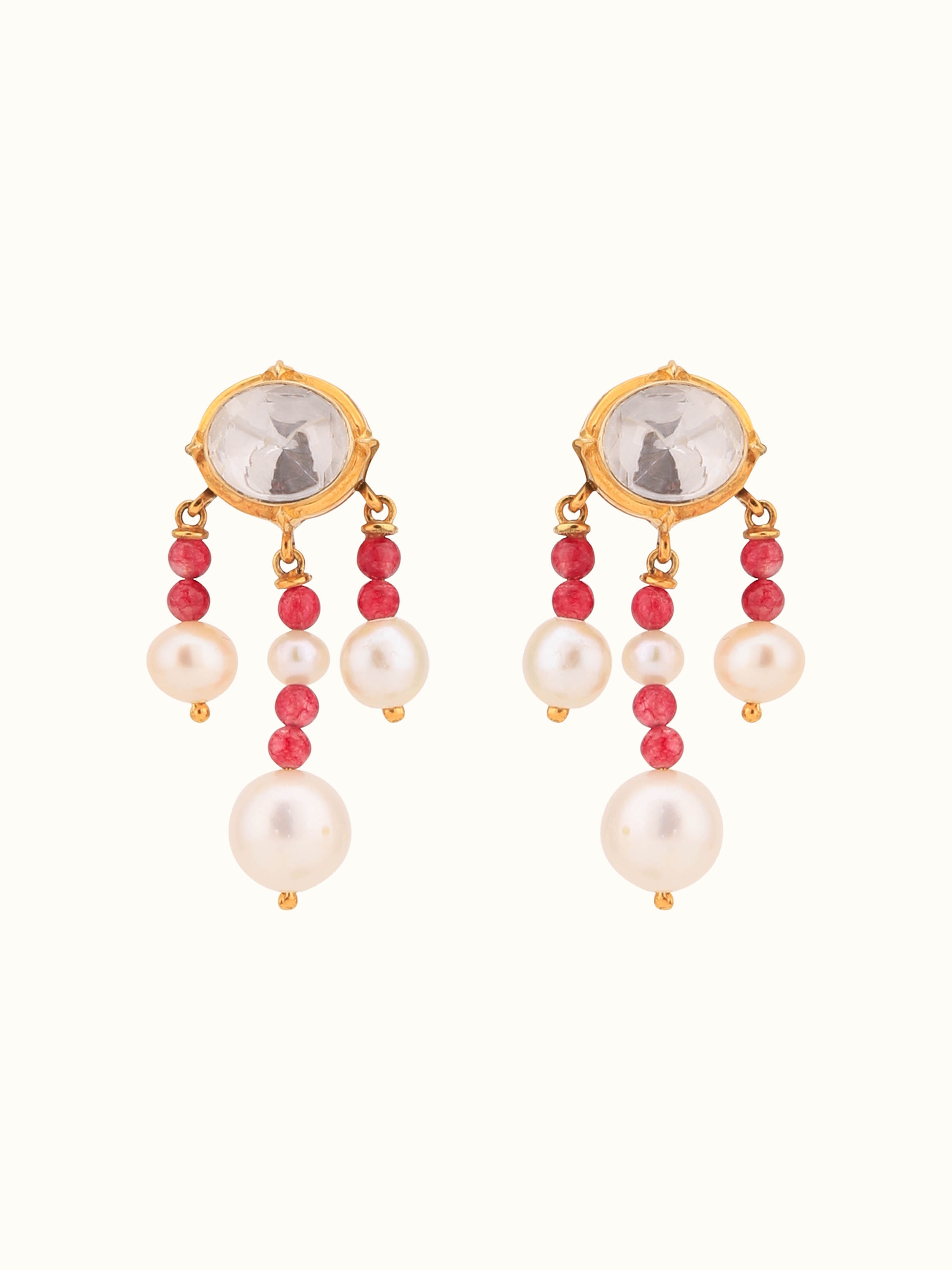 Dank Polki Gold Drop Earrings
