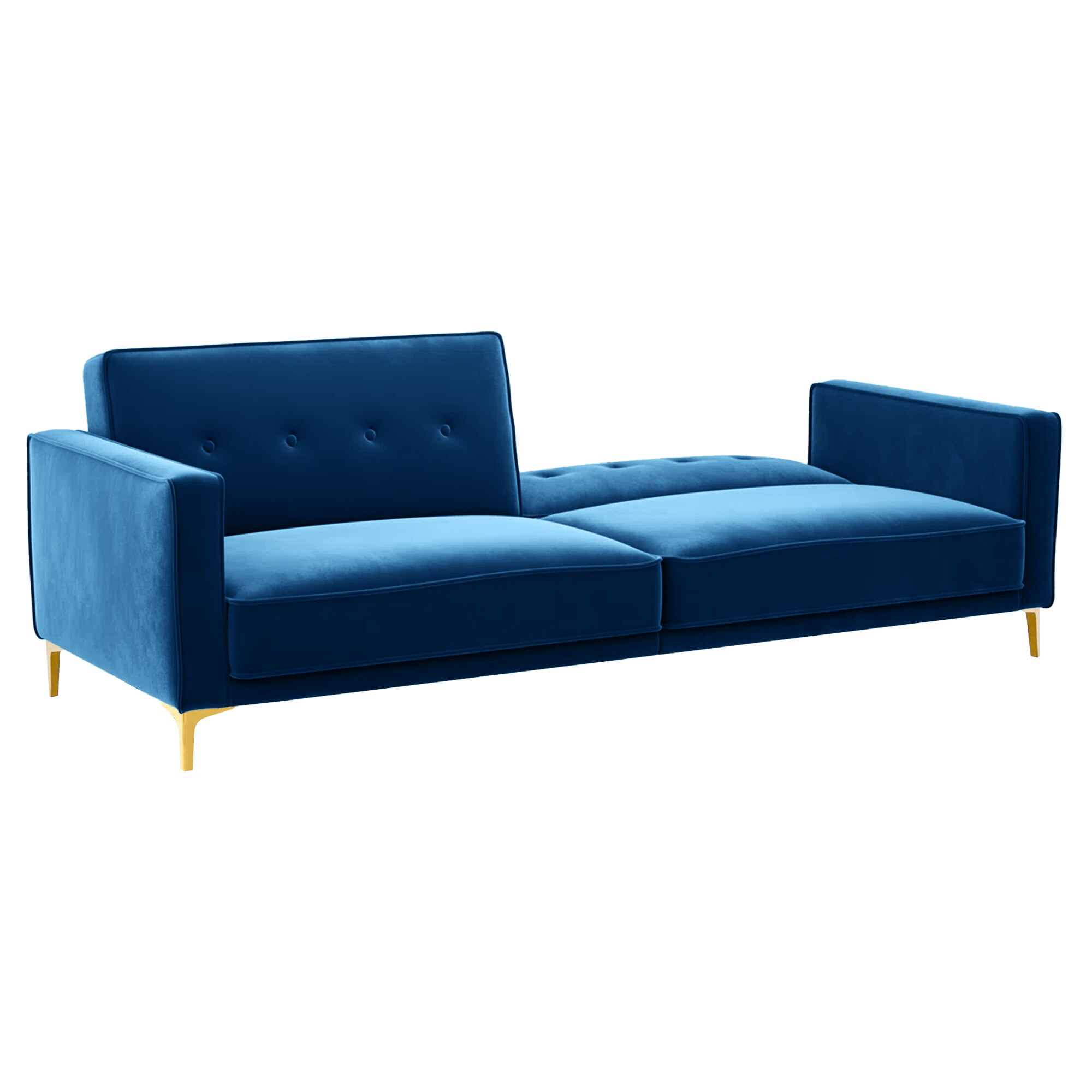 Calisa 3 Seater Velvet Sofa Cum Bed in Navy Blue colour