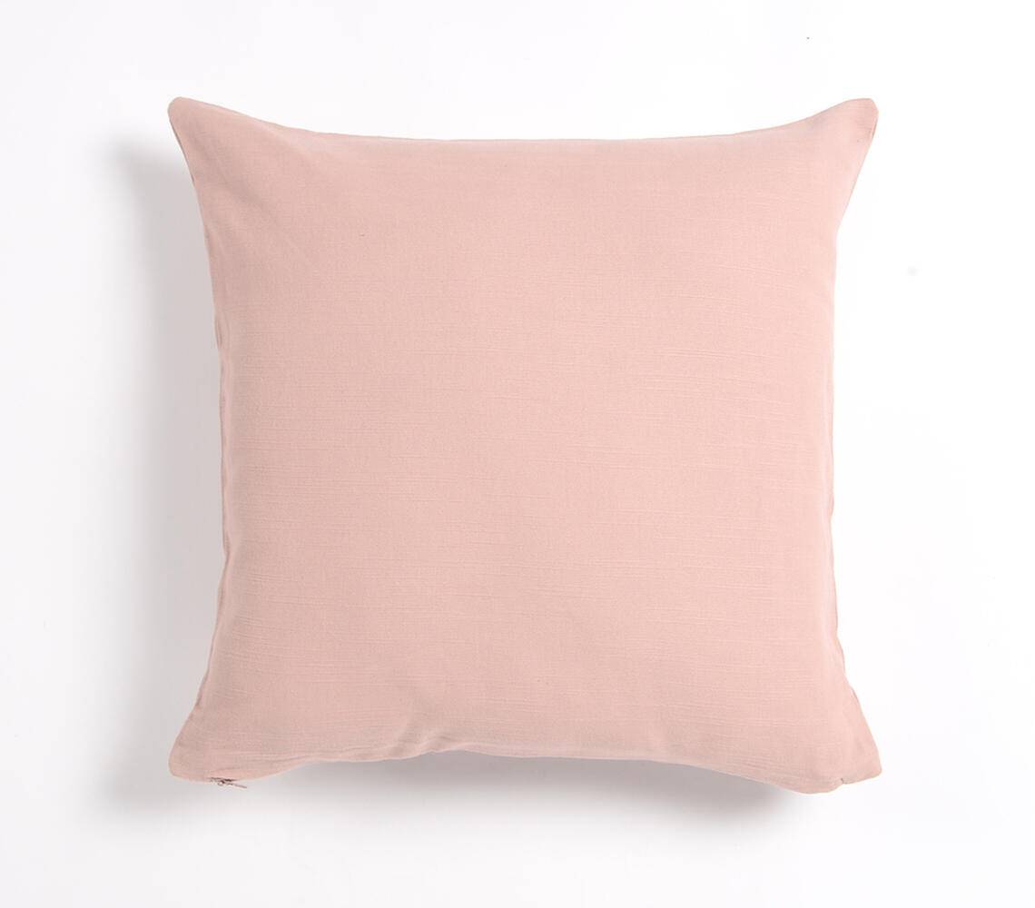 Solid Blush Cotton Cushion Cover