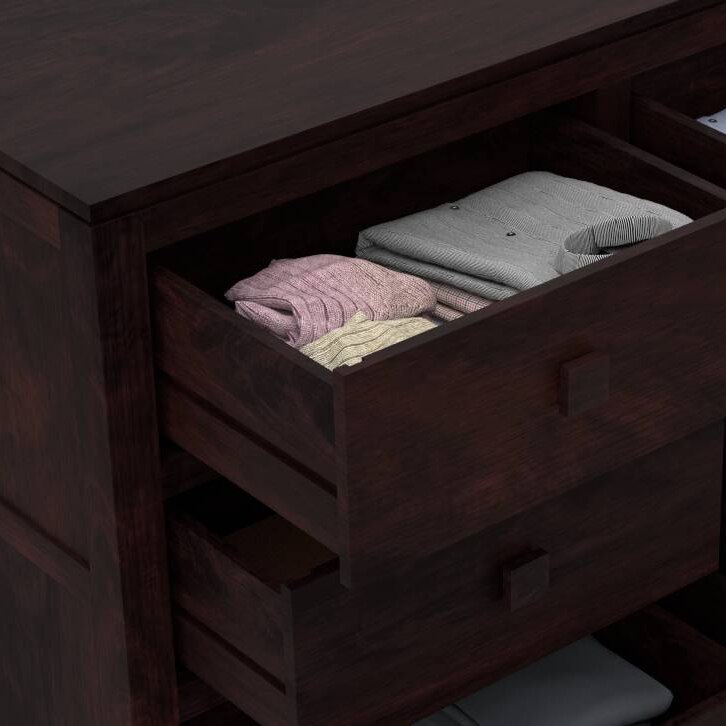 Magellan Solid Wood Chest of 6 Drawers in Mahogany Finish