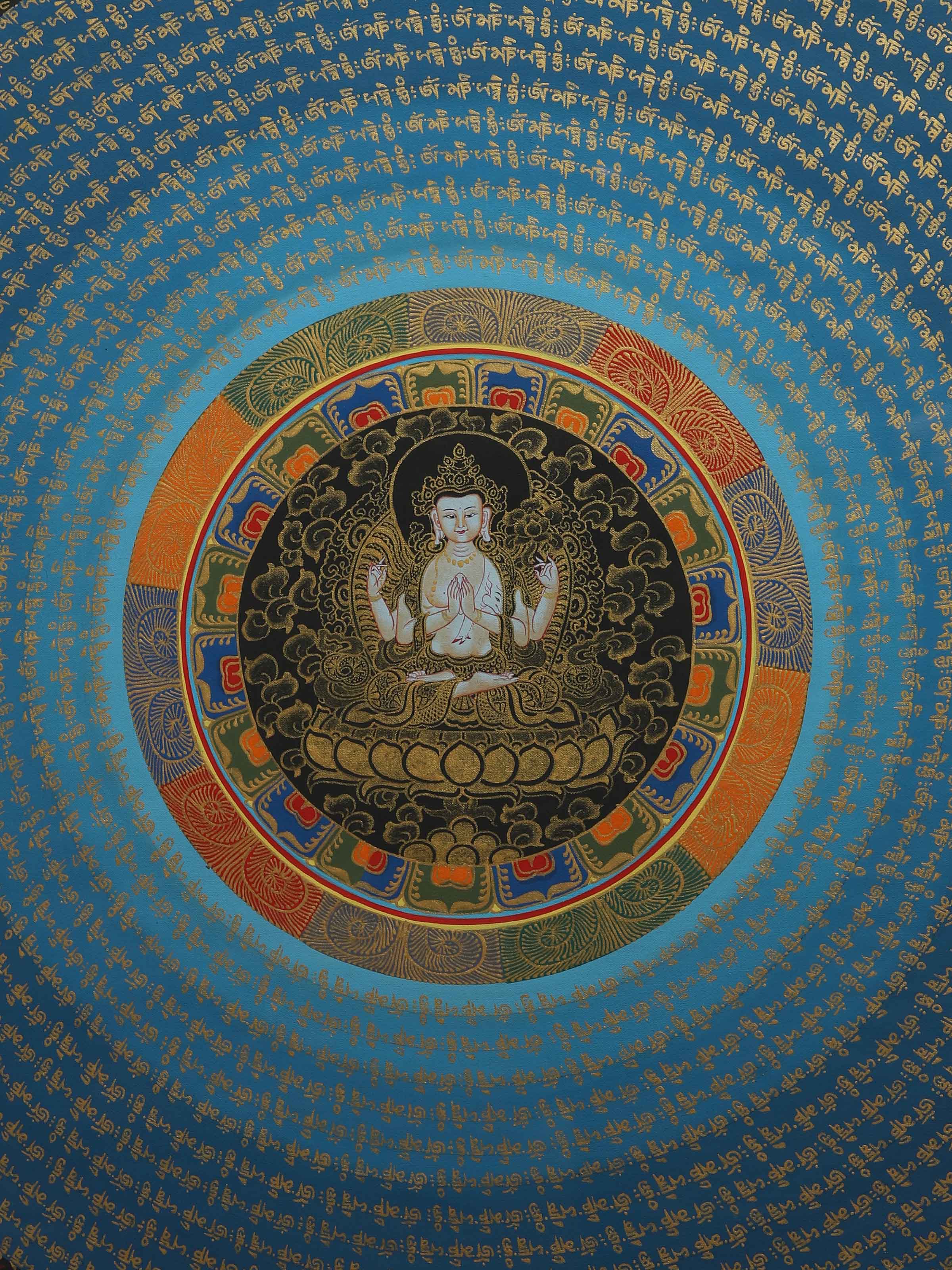 Thangka Square Canvas Painting