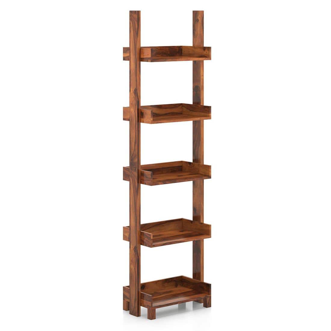Austen Solid Wood Bookshelf in Teak Finish