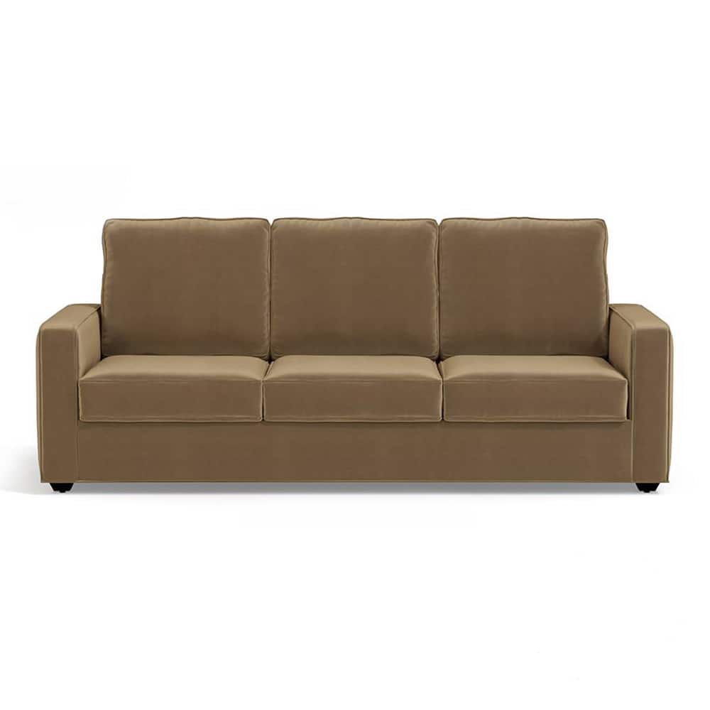 Apollo Sofa Set (Colour : Fawn Velvet, Cushion : Hard, Back Type : High Back, Seater : 3+1+1)