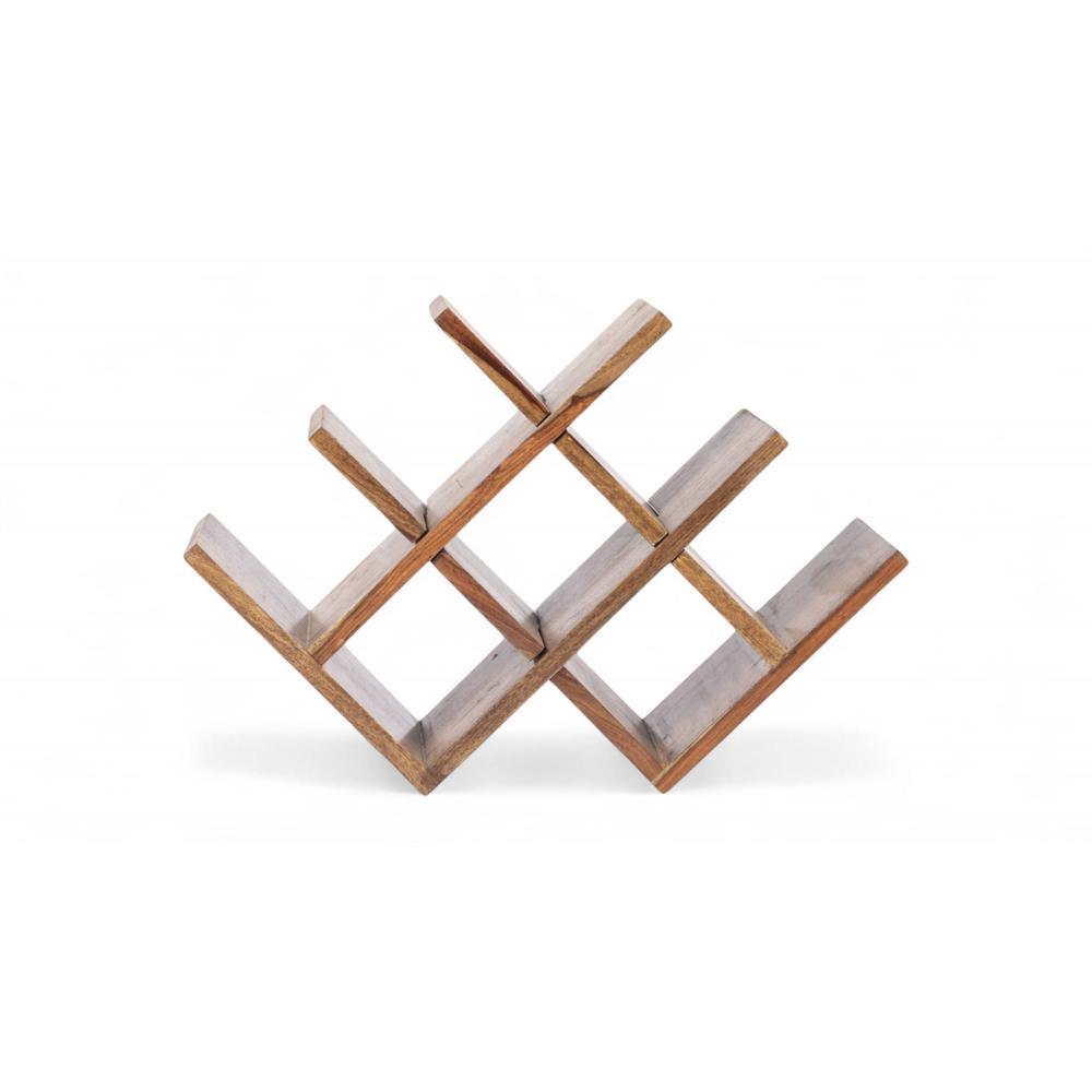 Kassel Sheesham Wood Wine Rack for 8 Bottles in Teak Finish