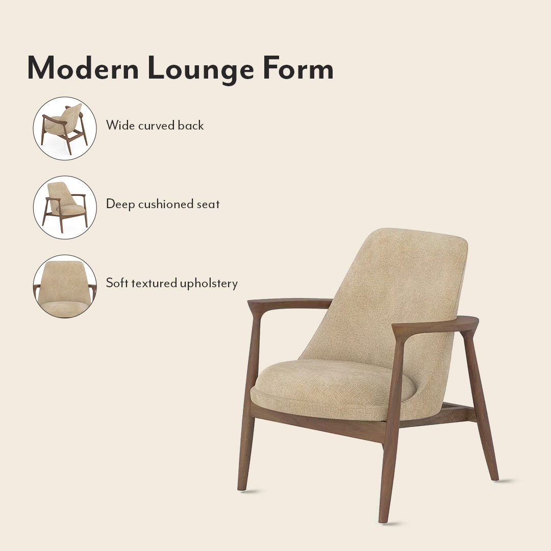 Dakota Lounge Chair In Stria Beige