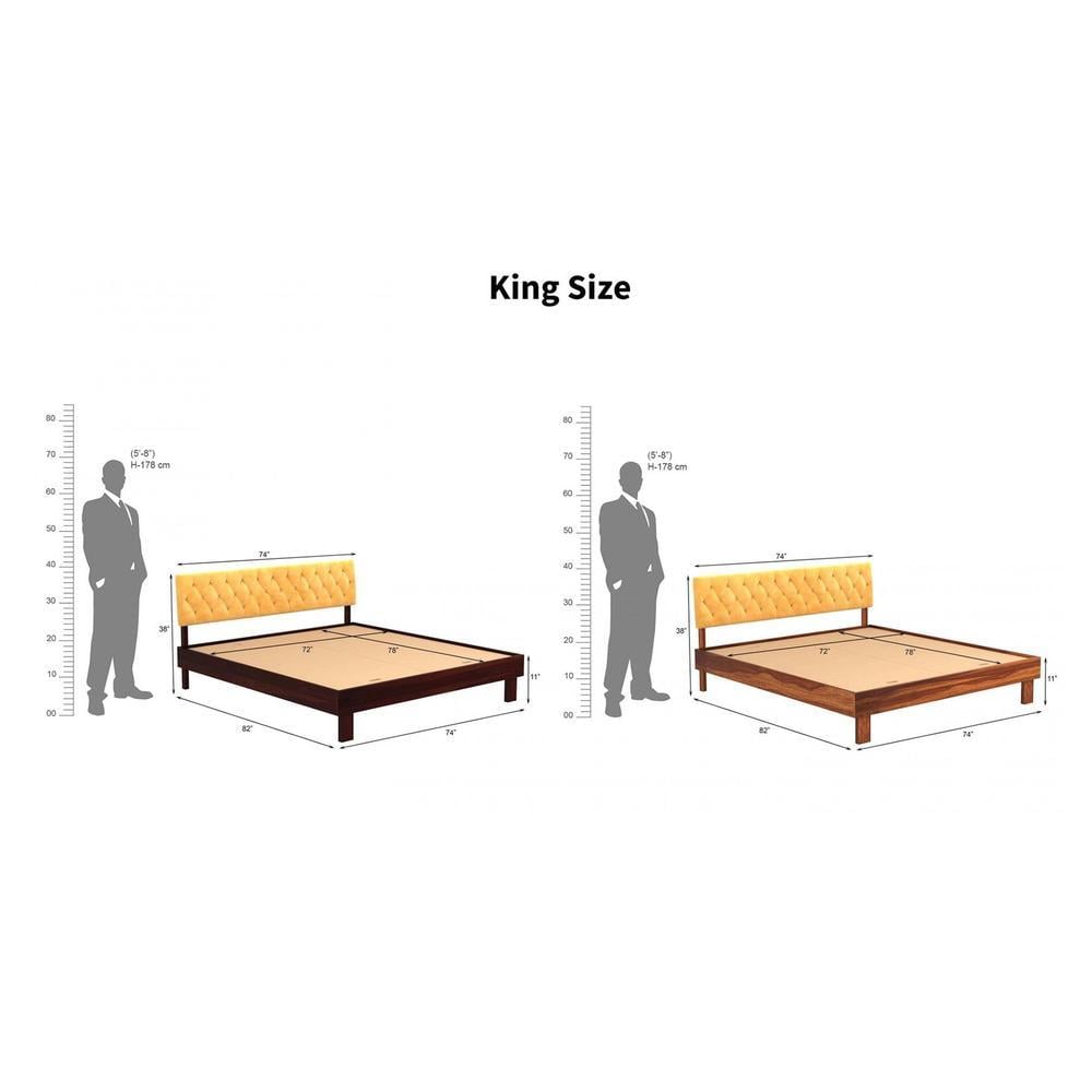 Sullivan Solid Wood King Size Non Storage Bed In Walnut Finish
