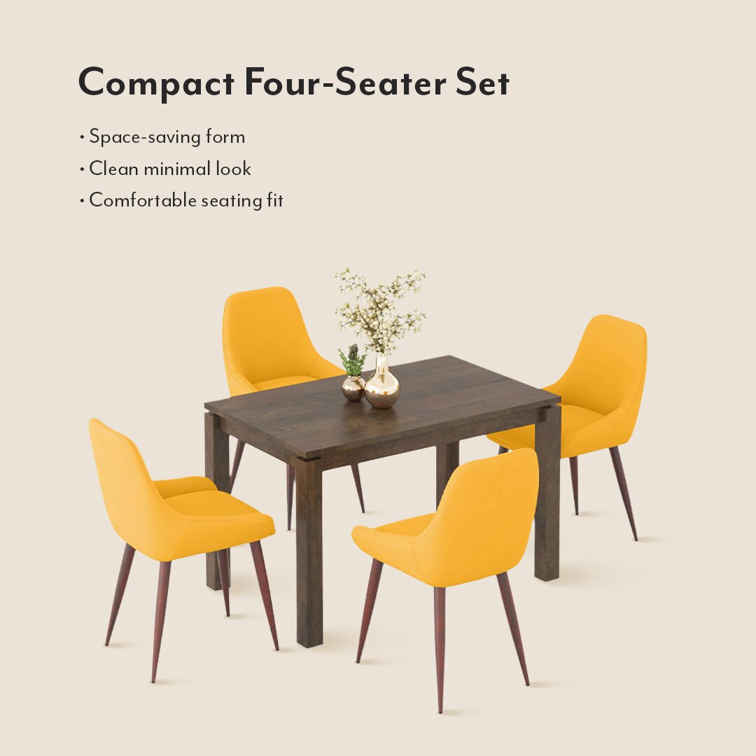 Atlas Solid Wood 4 Seater Dining Table With Rickman Lounge Chairs