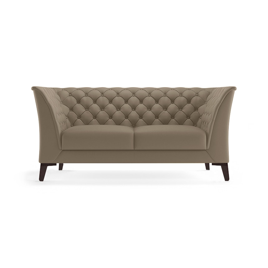 Weston 2 Seater Half Leather Sofa (Cappuccino)