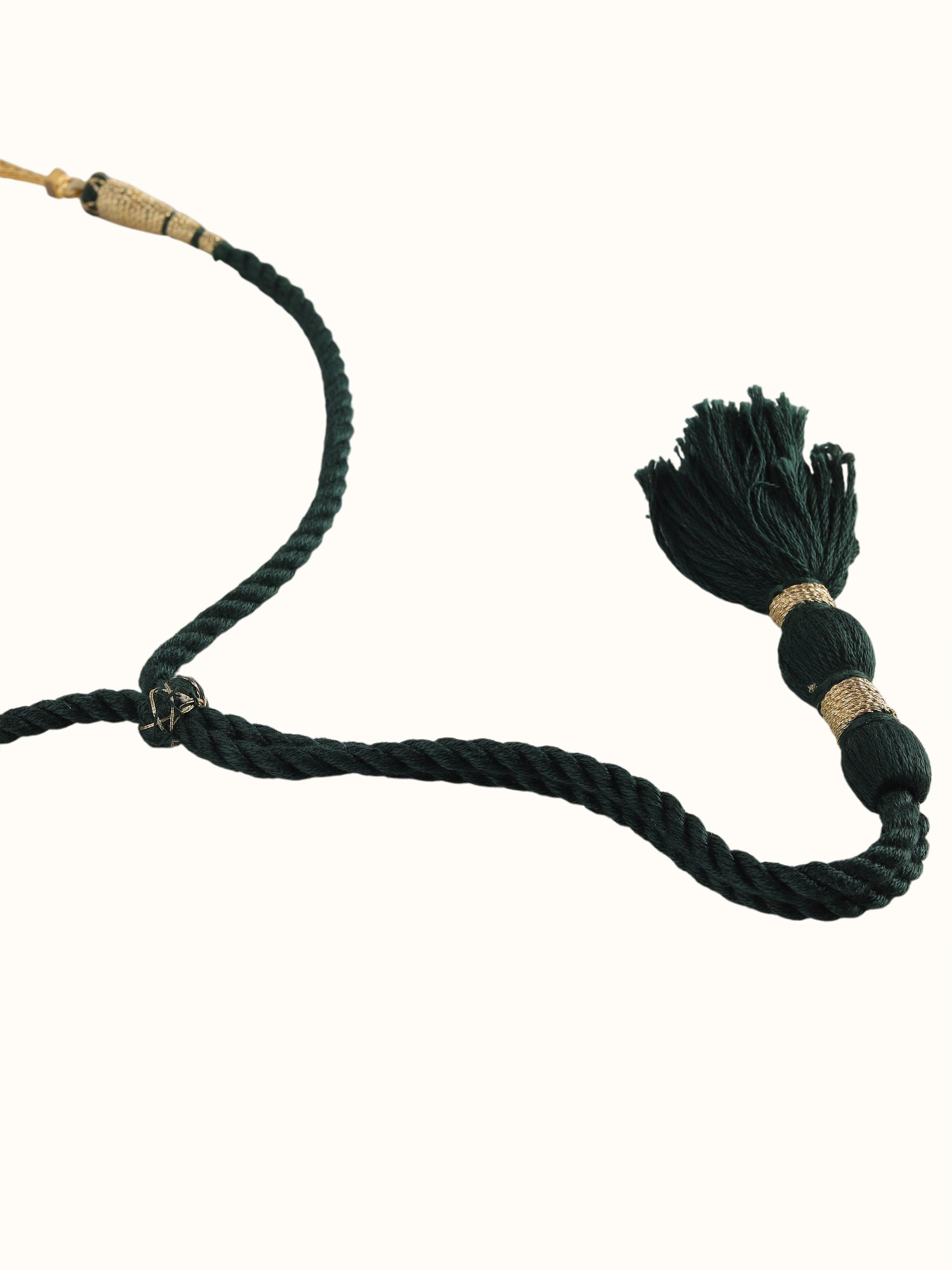 Detailed side view highlighting the layered beadwork and design symmetry