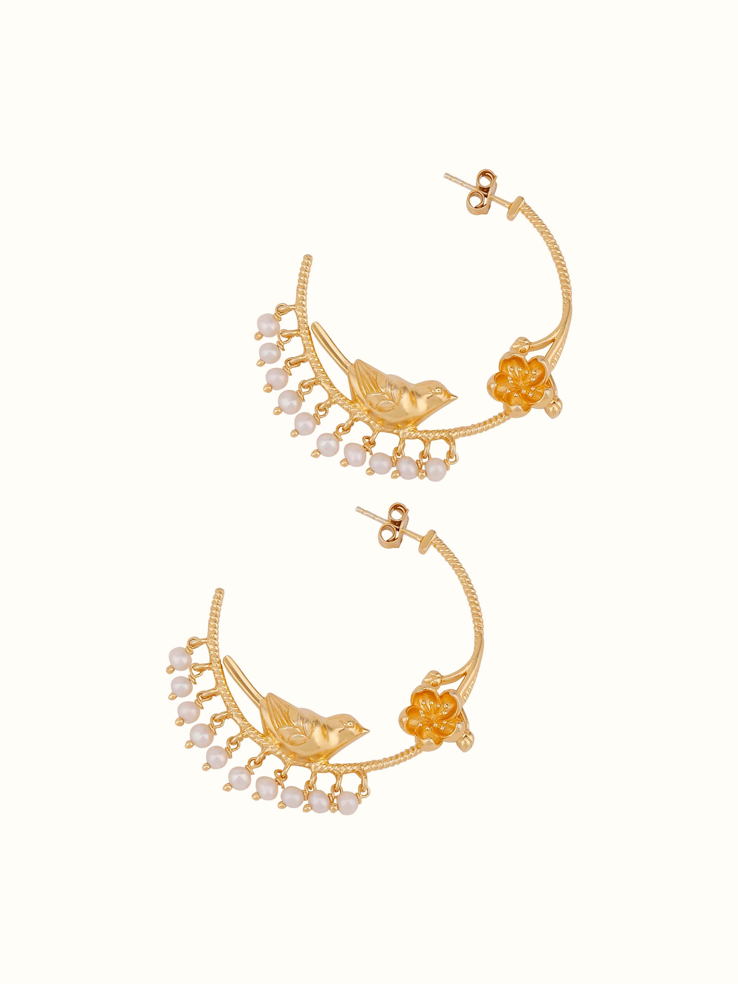 Overhead view of Silver Smithing Silver Hoop Earrings