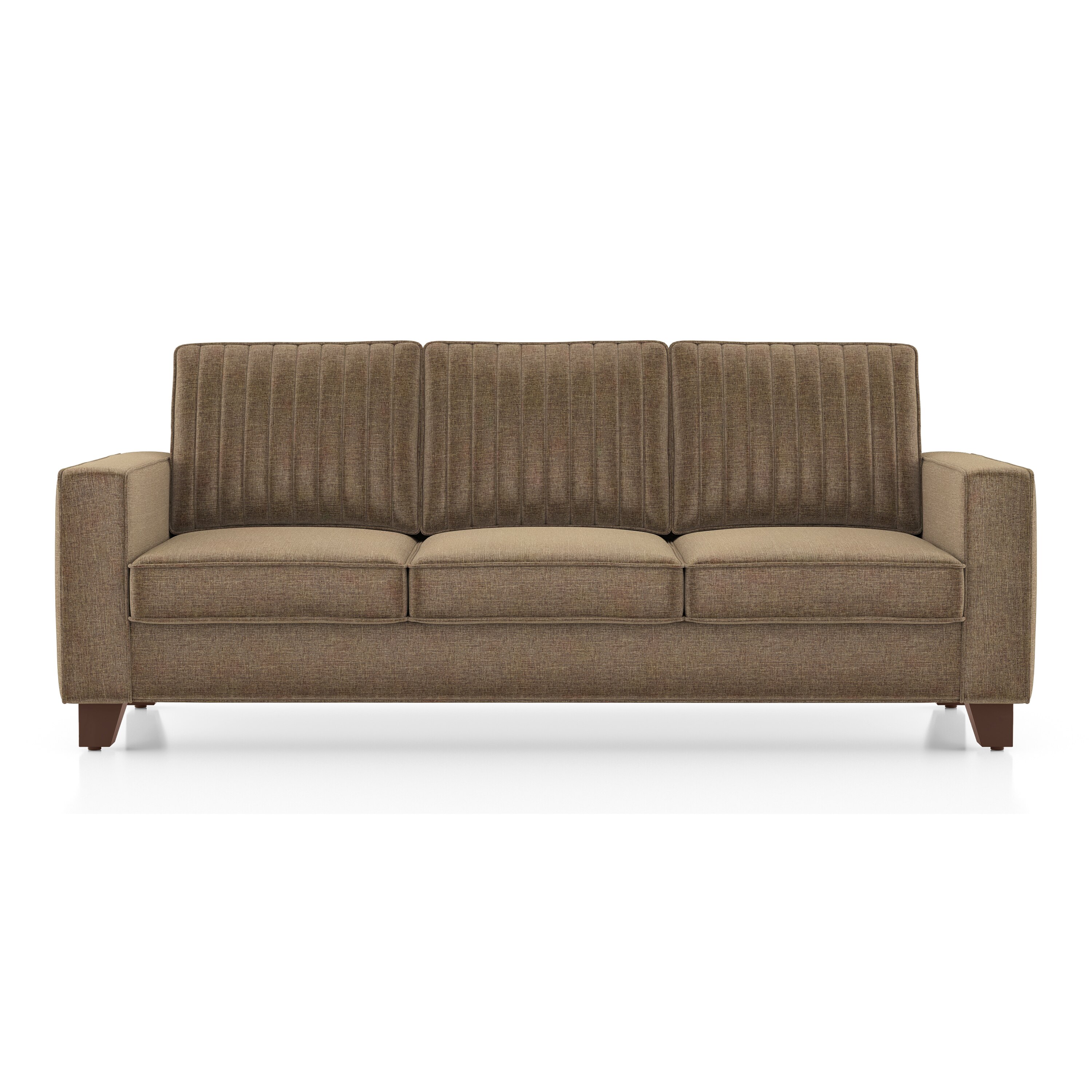 Apollo Neo 3 Seater Fabric Sofa in Dune Colour (Back Height : Regular, Cushion Type : Hard)