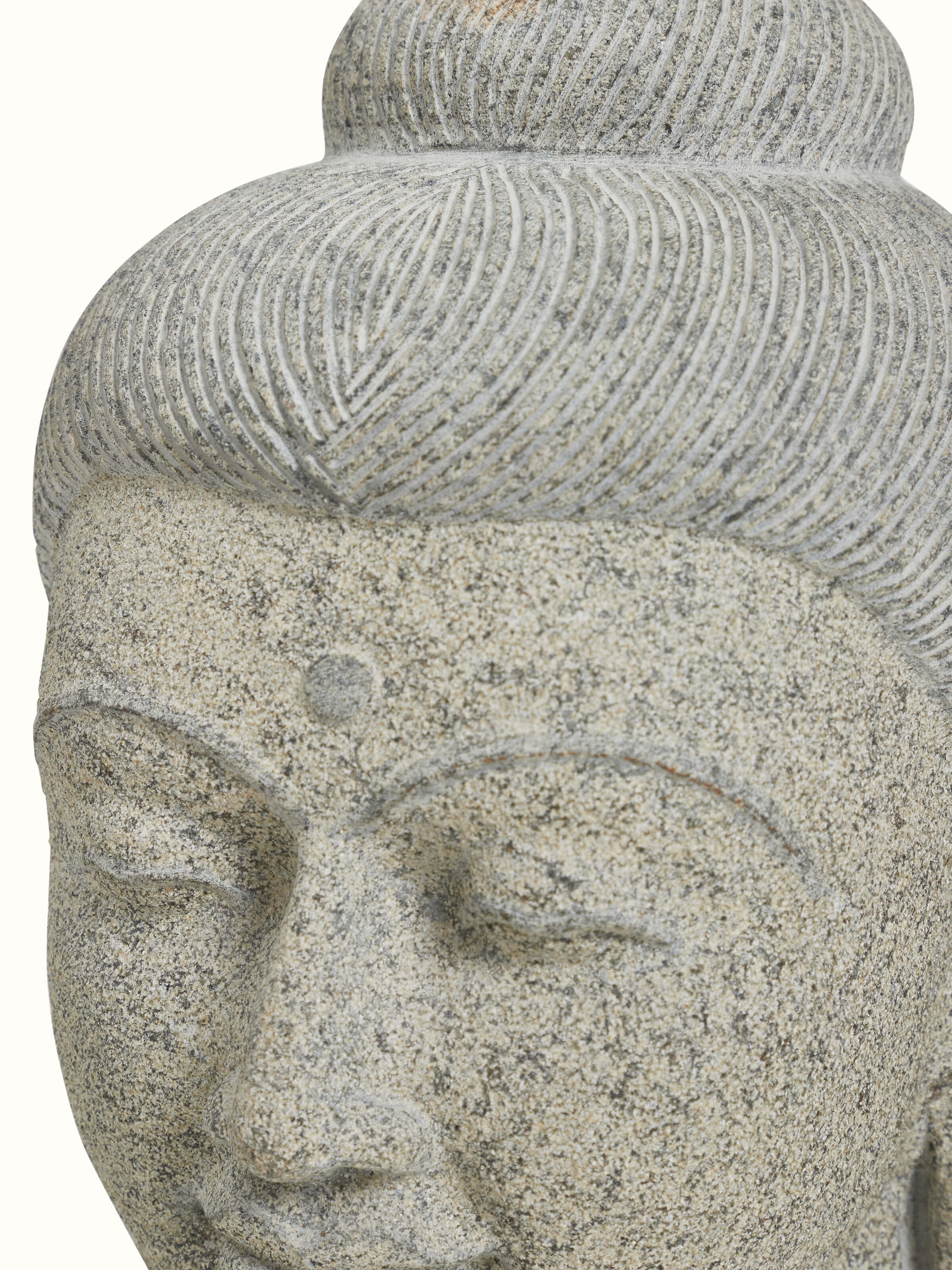 Stone Carved Buddha Head Sculpture