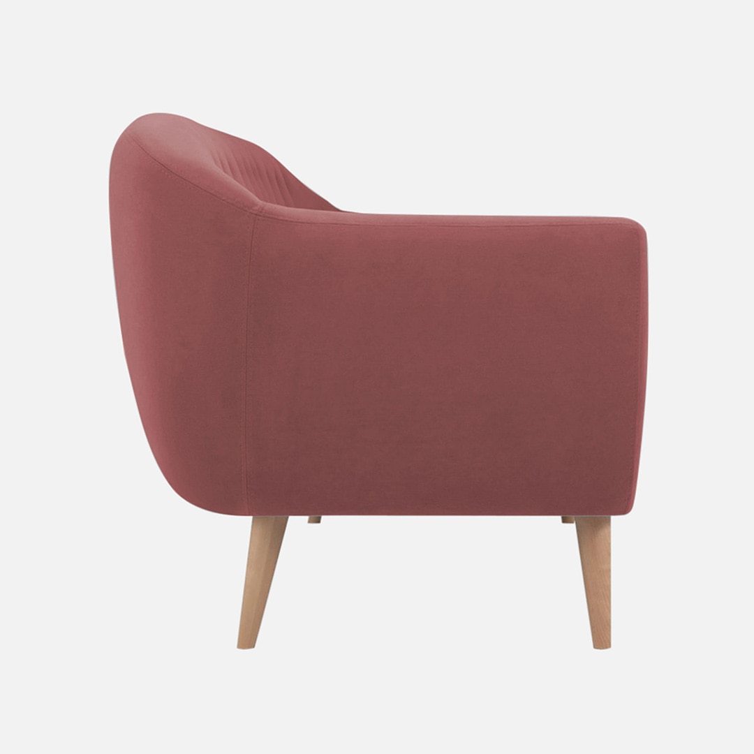 Colam Velvet 1 Seater Sofa in Pink Colour