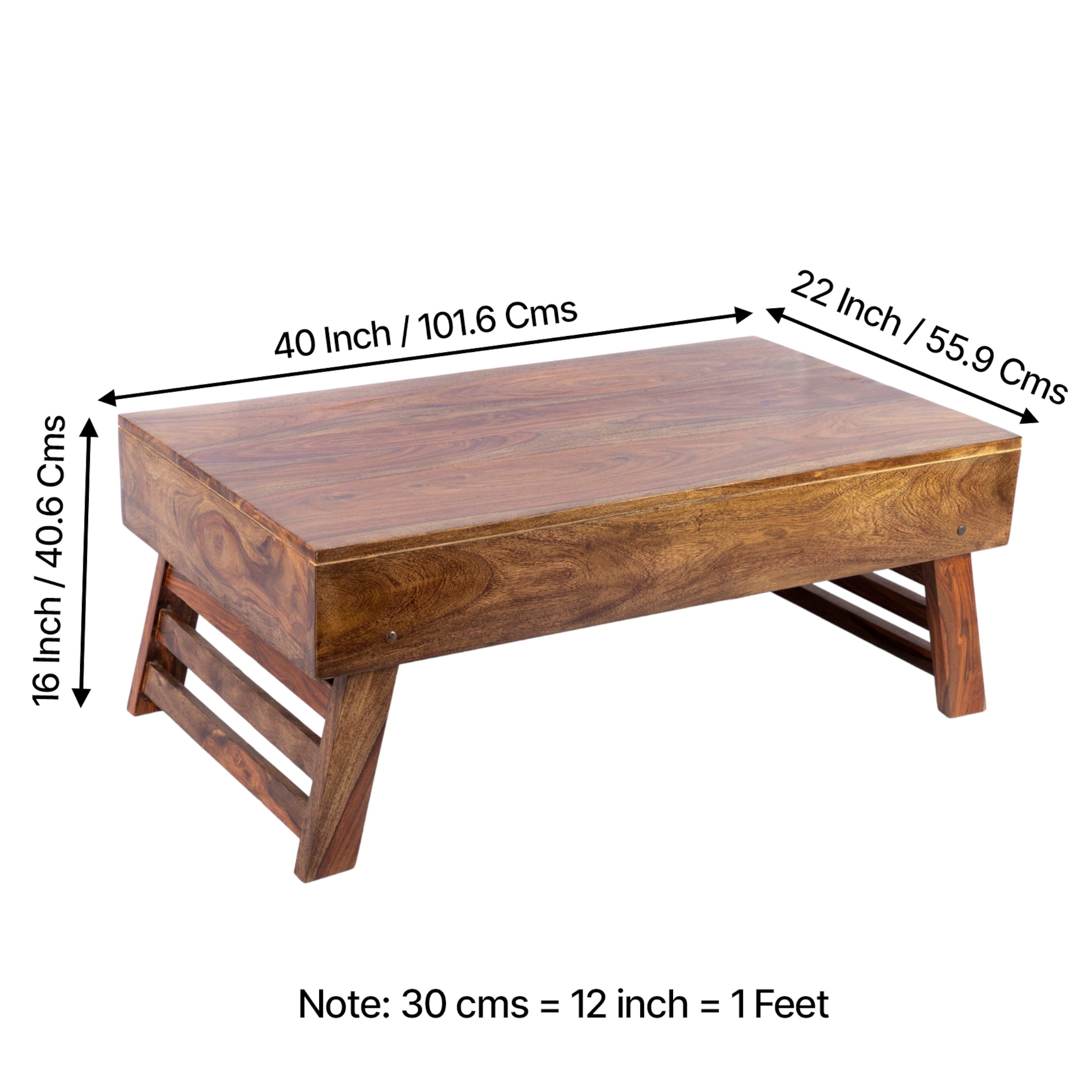Kassel Sheesham Wood Coffee Table In Teak Finish