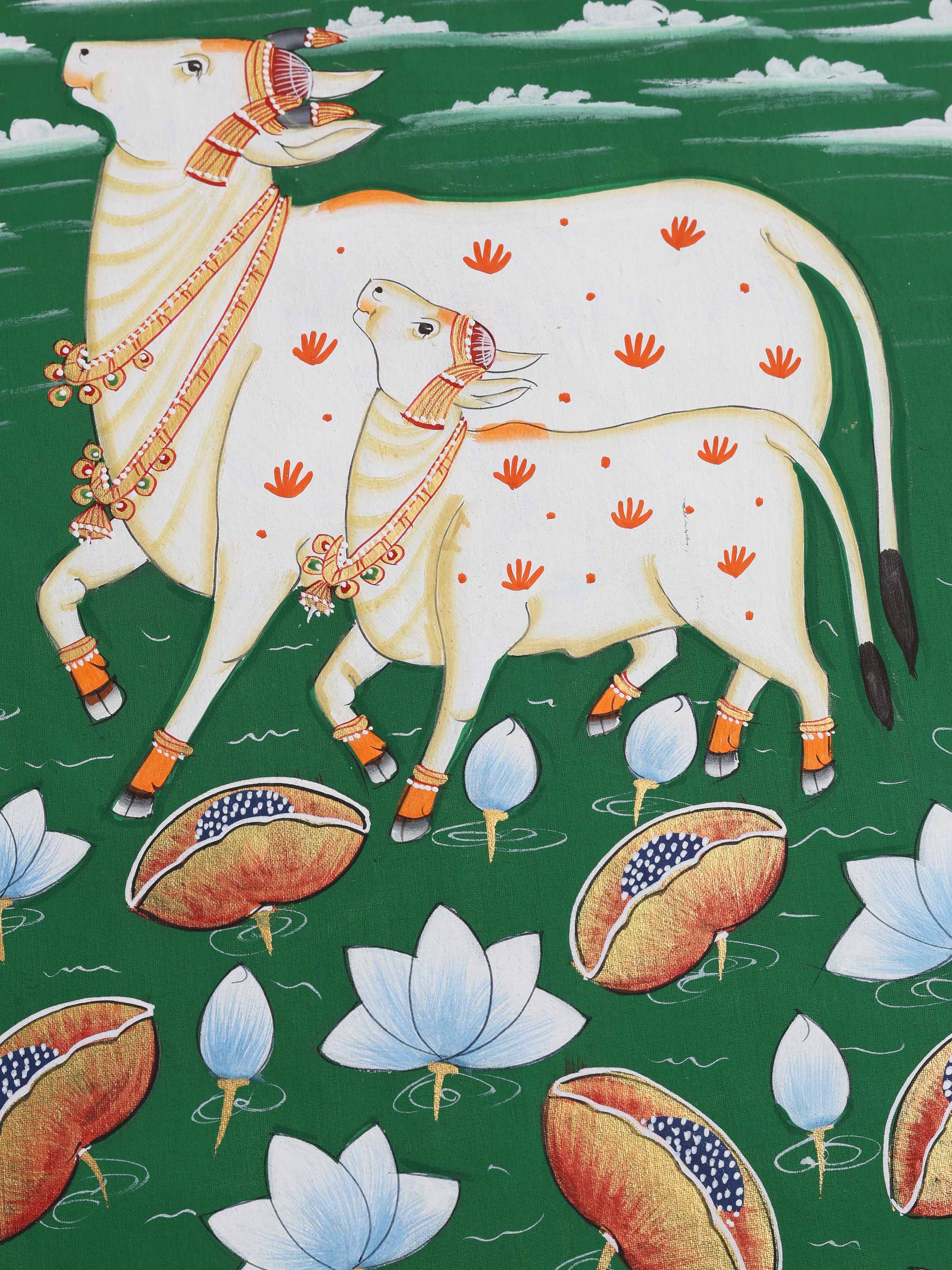 Cows Kamal Talai Pichwai Painting