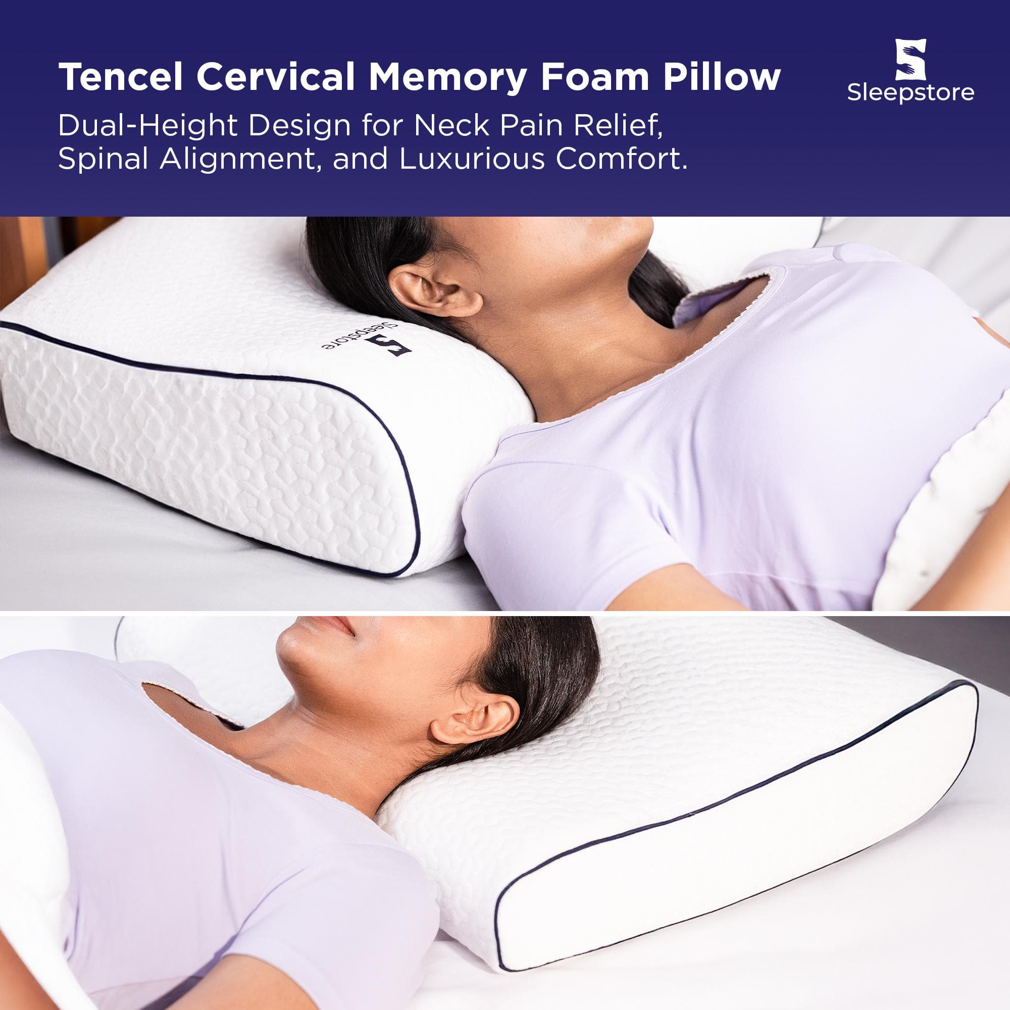 Cervical Memory Foam Pillow 24X16 Inches For Neck Support