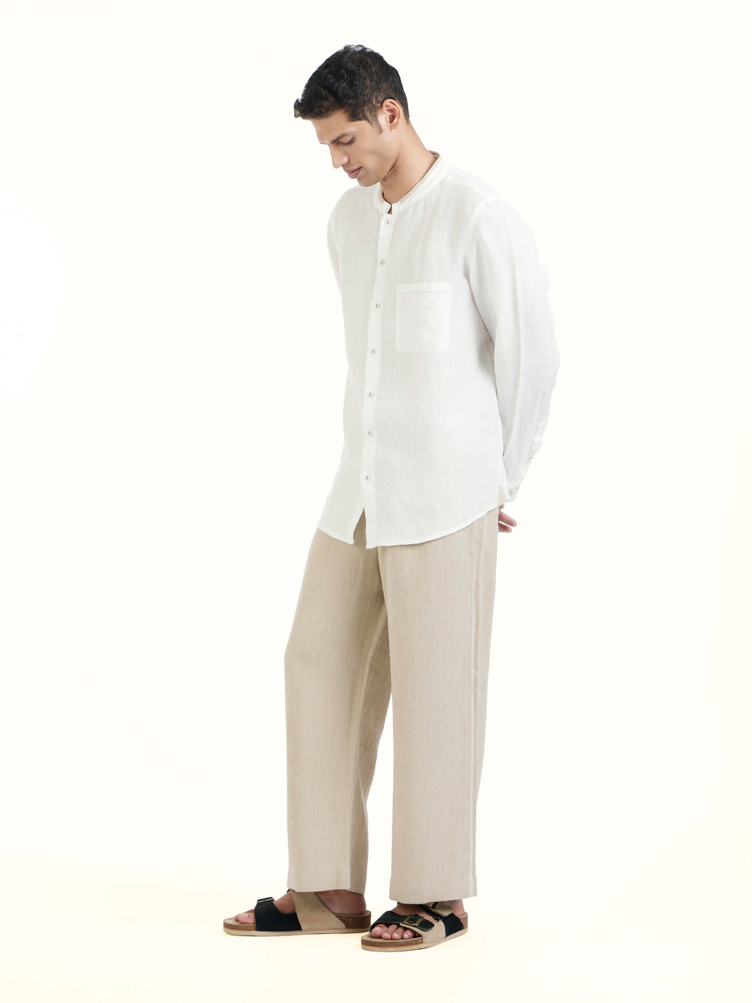 White Cotton Hand-spun Sleeveless Jacket